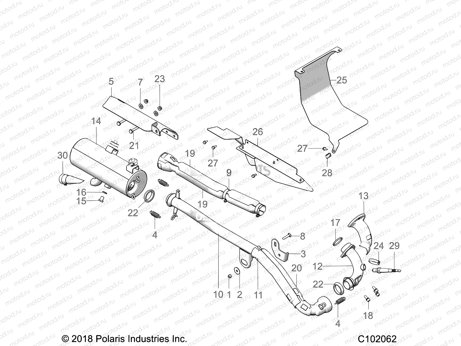 ENGINE | ENGINE, EXHAUST - A19SWS57C1/C2 (C102062)