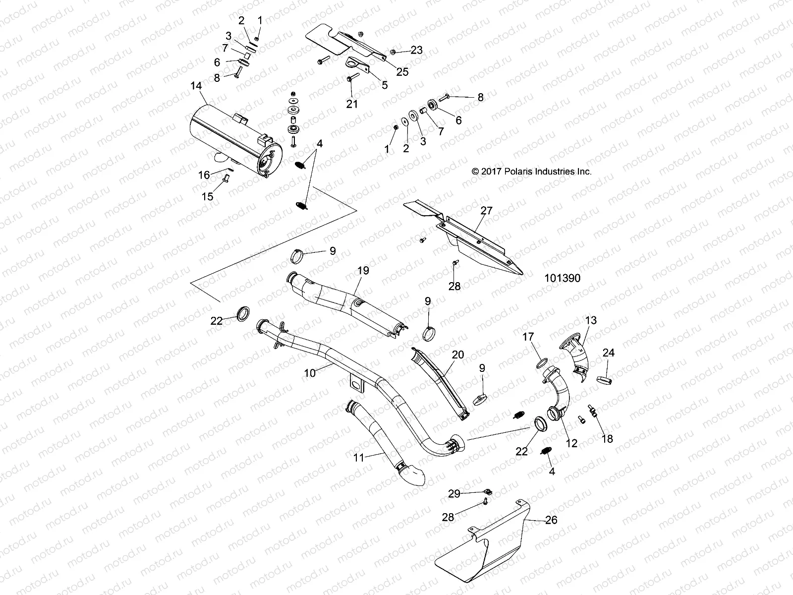 ENGINE | ENGINE, EXHAUST - A19SWS57P1/P2