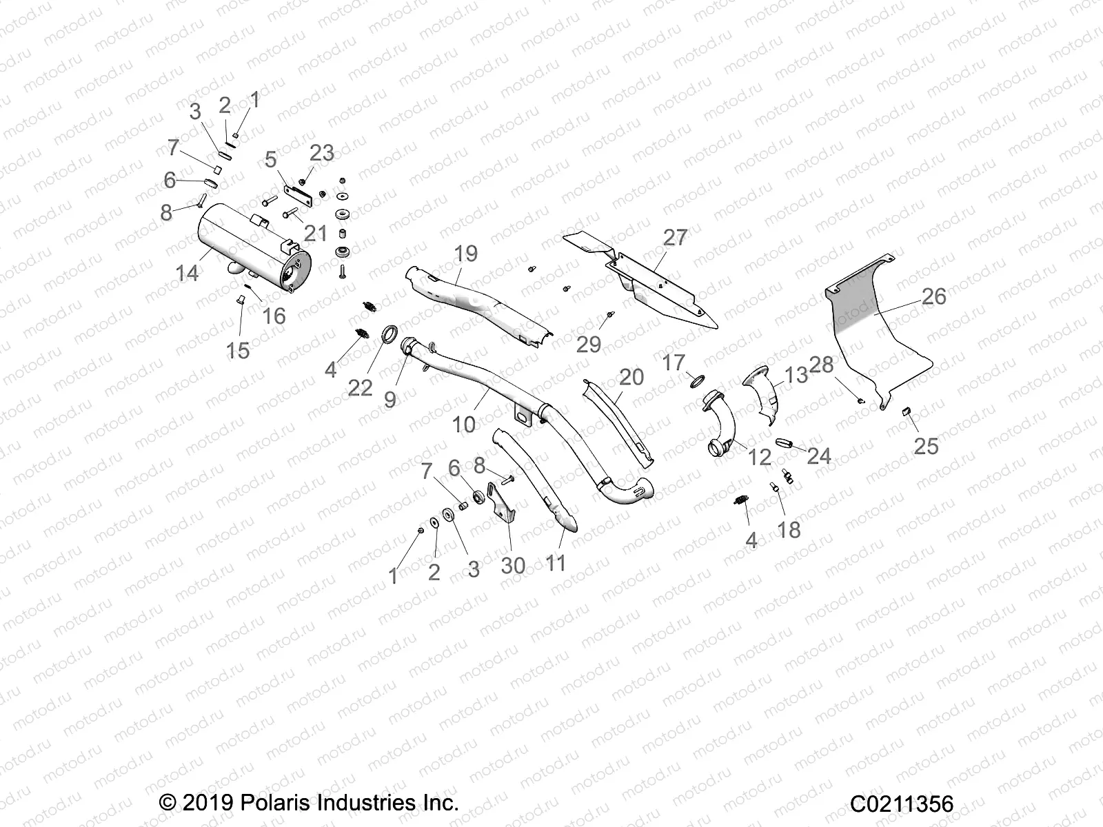 ENGINE | ENGINE, EXHAUST - A20S6E57A1/3A1 (C0211356)