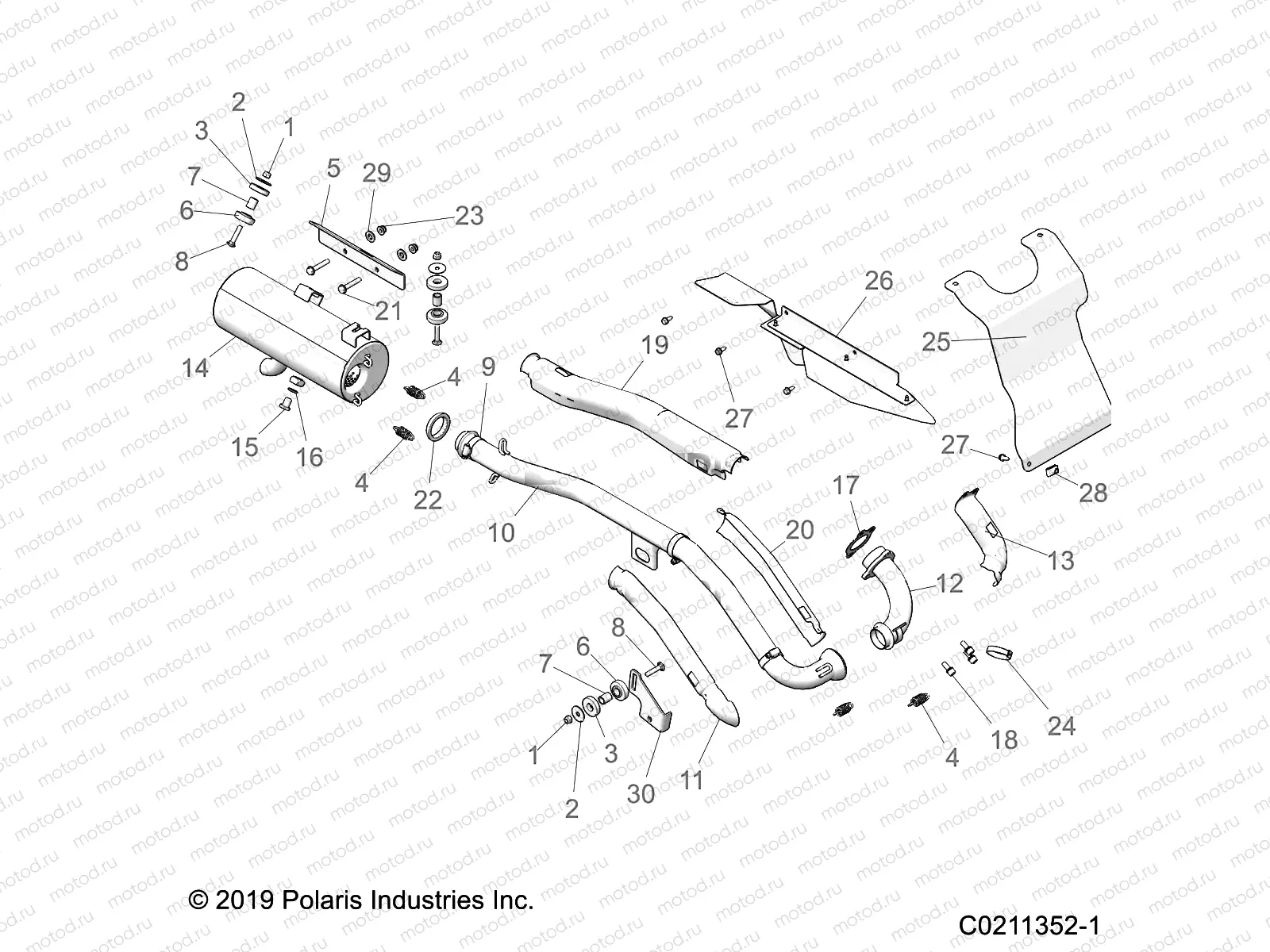 ENGINE | ENGINE, EXHAUST - A20SEE50A1/A5/CA1/CA5 (C0211352-1)