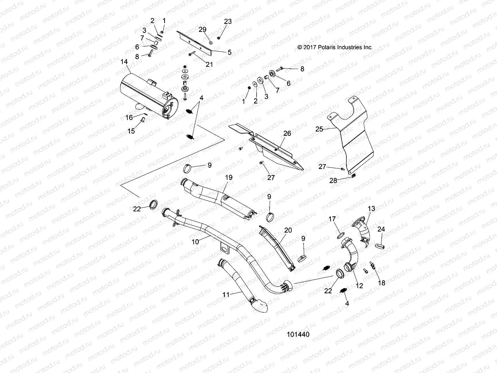 ENGINE | ENGINE, EXHAUST - A20SEE57A1/A4/A7/A9 (101440)