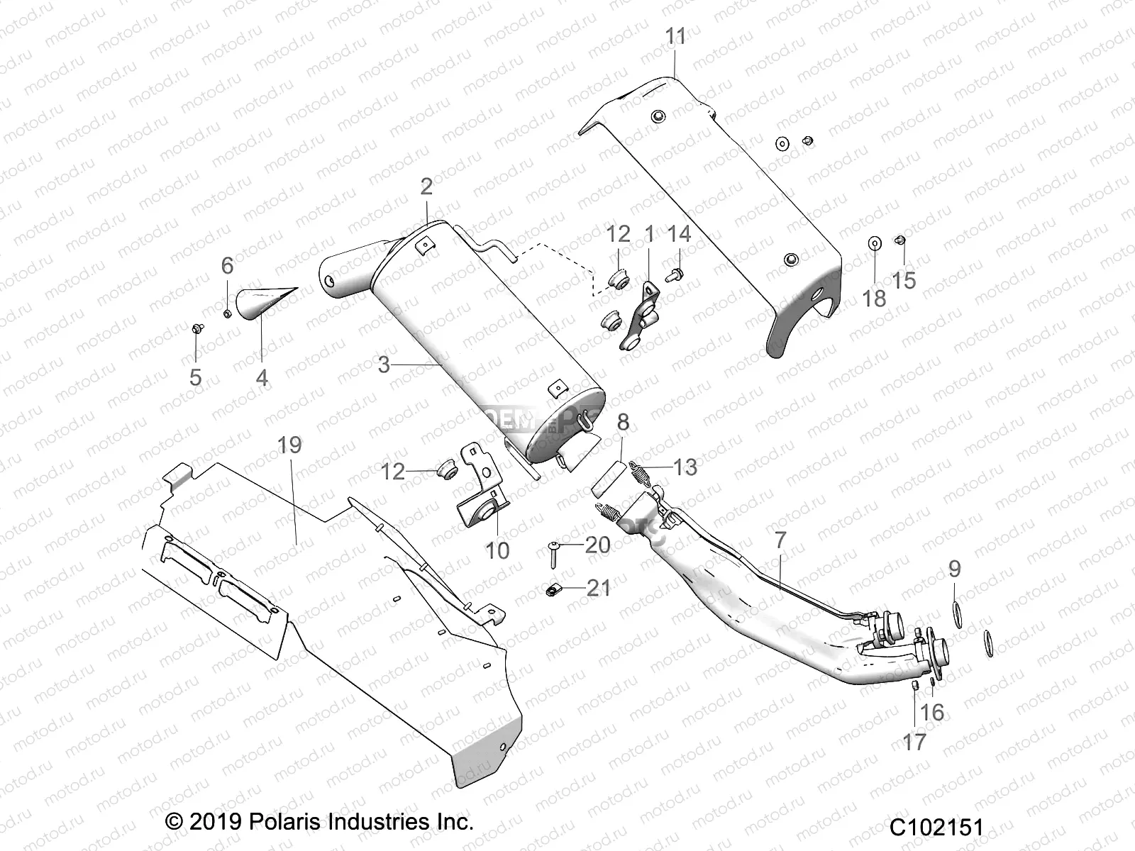 ENGINE | ENGINE, EXHAUST - A20SXD95A9/E95AG/CAG (C102151)