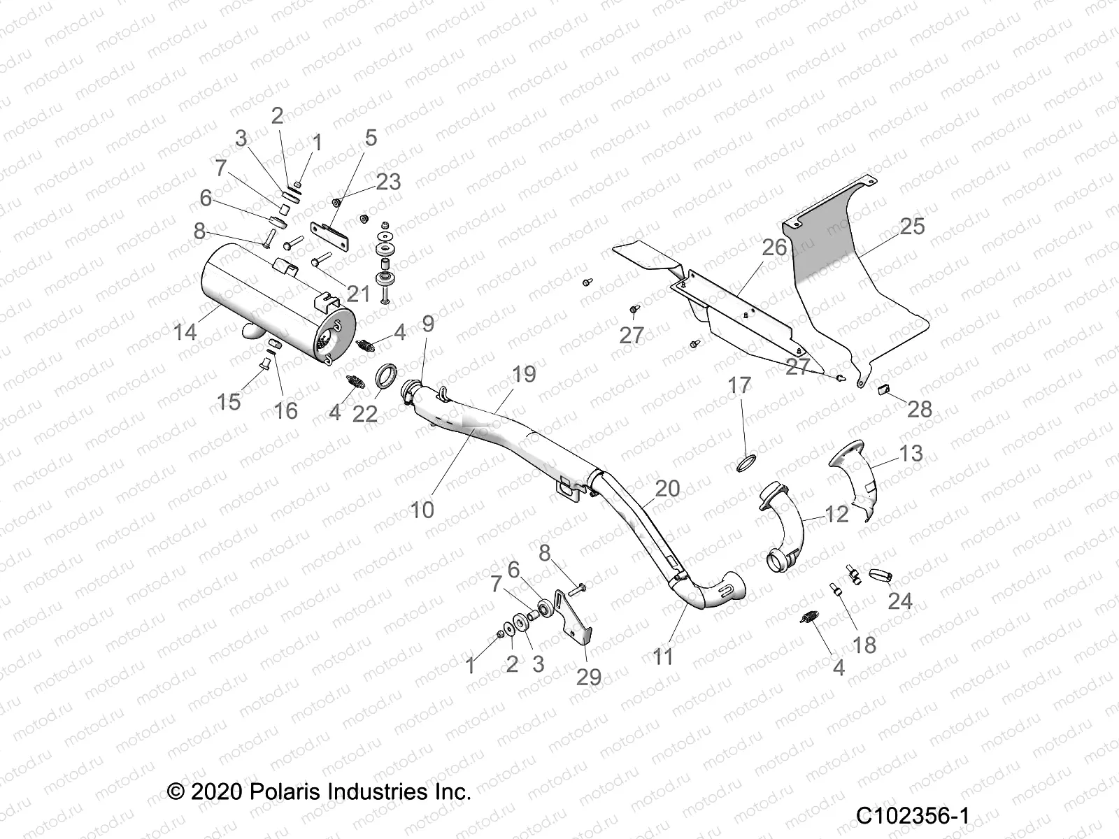 ENGINE | ENGINE, EXHAUST - A21S6E57A1/3A1 (C102356-1)