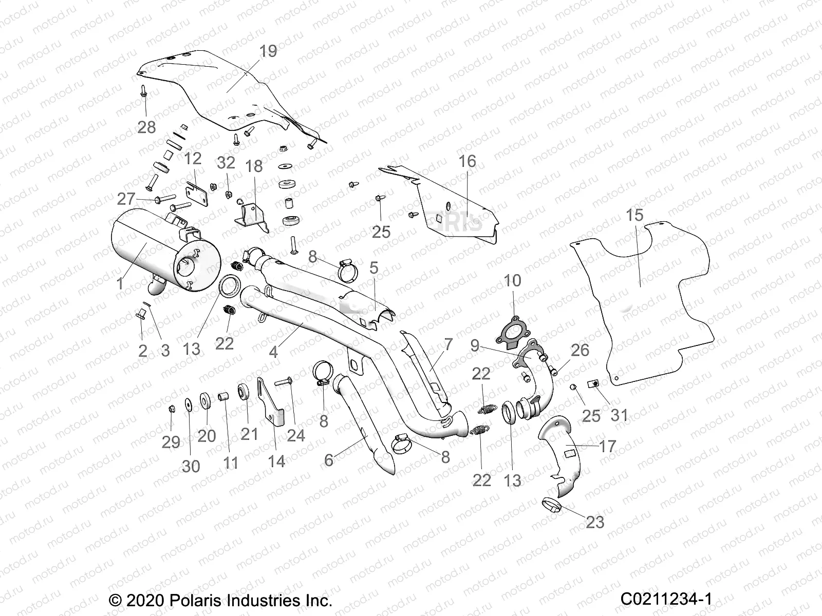 ENGINE | ENGINE, EXHAUST - A21SEJ57A1/A3/A5 (C0211234-1)