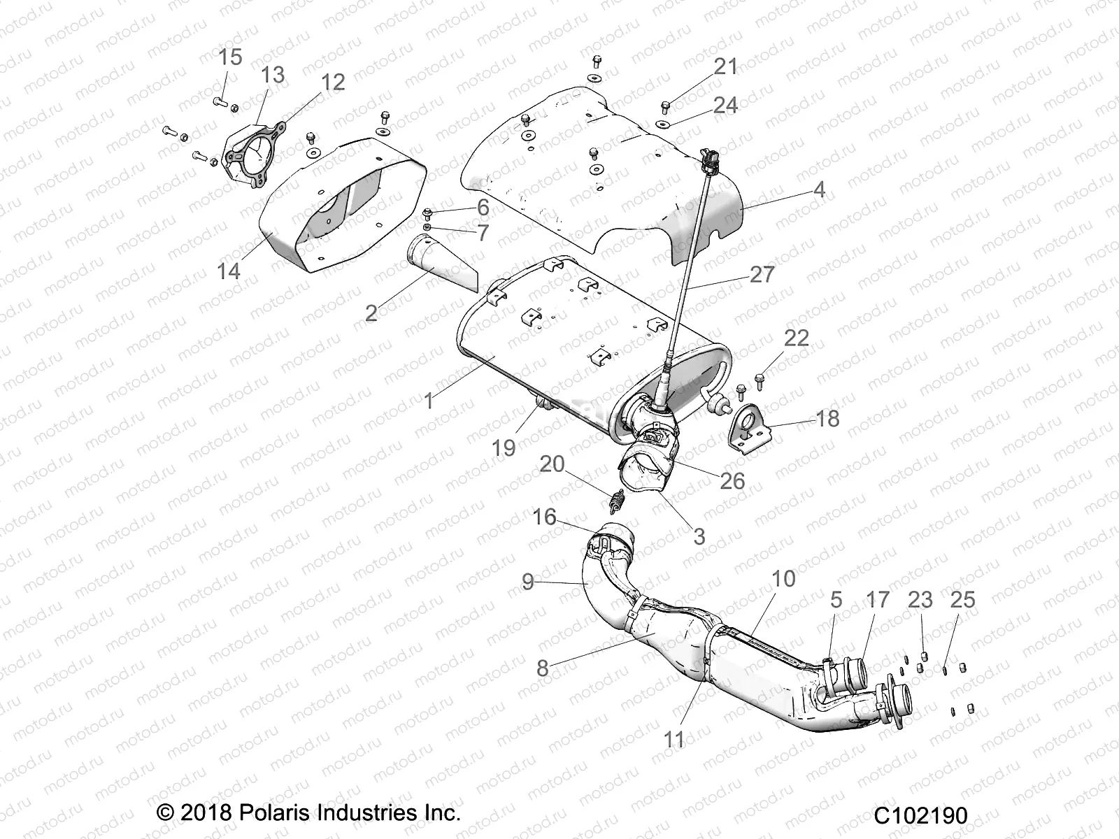 ENGINE | ENGINE, EXHAUST - A21SGE95FK/S95CK/S95FK (C102190)
