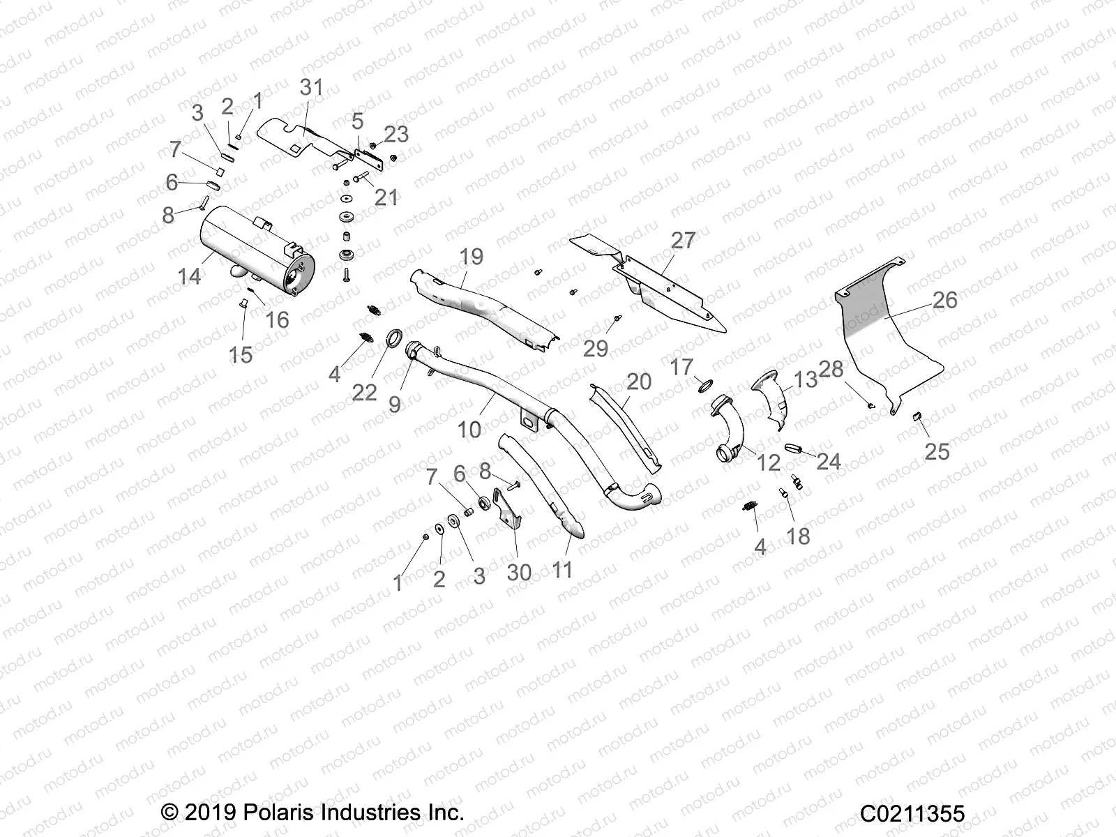 ENGINE | ENGINE, EXHAUST - A21SWE57A1/3A1 (C0211355)