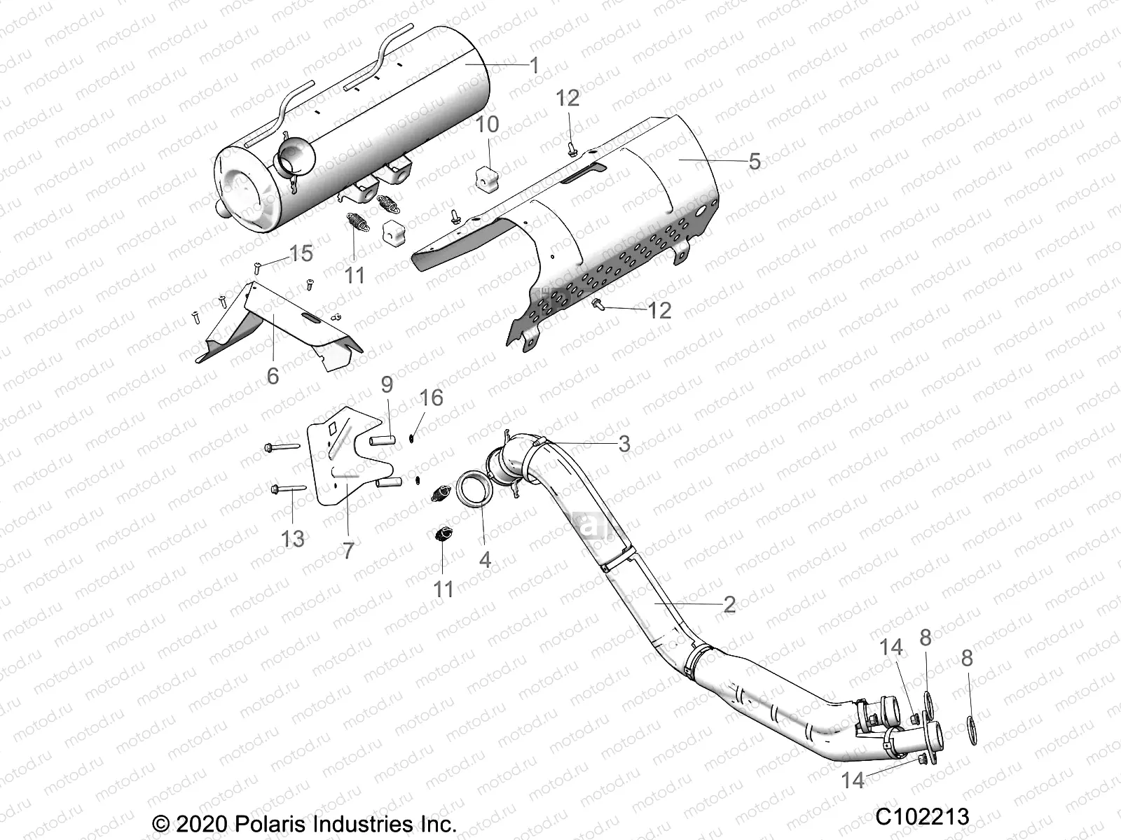 ENGINE | ENGINE, EXHAUST - A21SXM95AG/CAG (C102213)