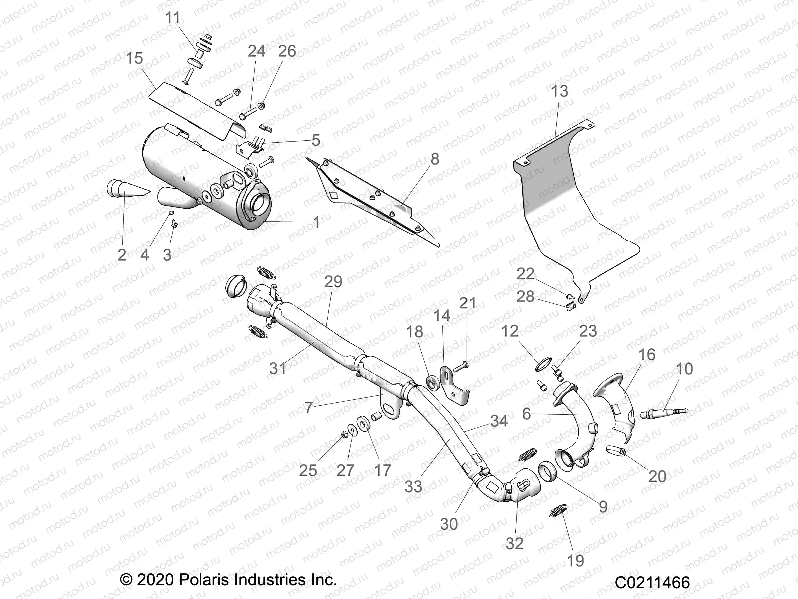 ENGINE | ENGINE, EXHAUST - A22S6E57F1/FL (C0211466)