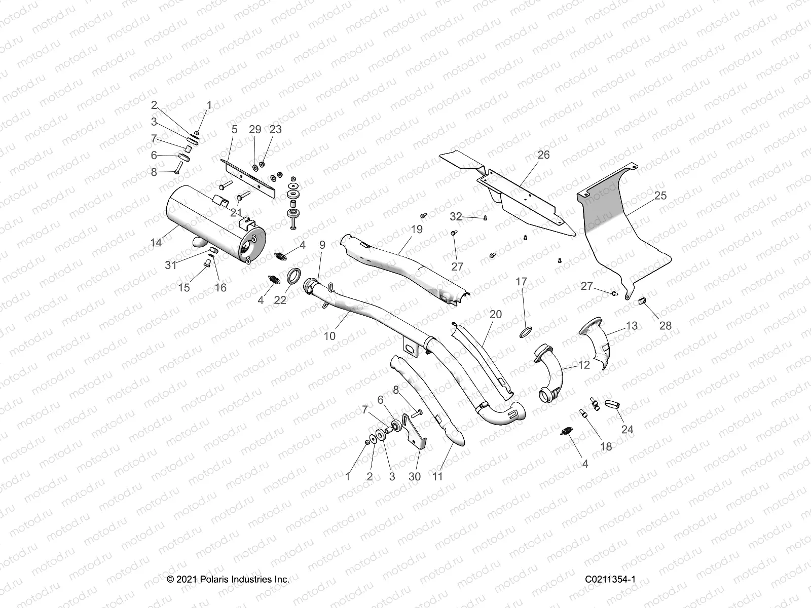 ENGINE | ENGINE, EXHAUST - A22SJE57AX/BX (C0211354-1)
