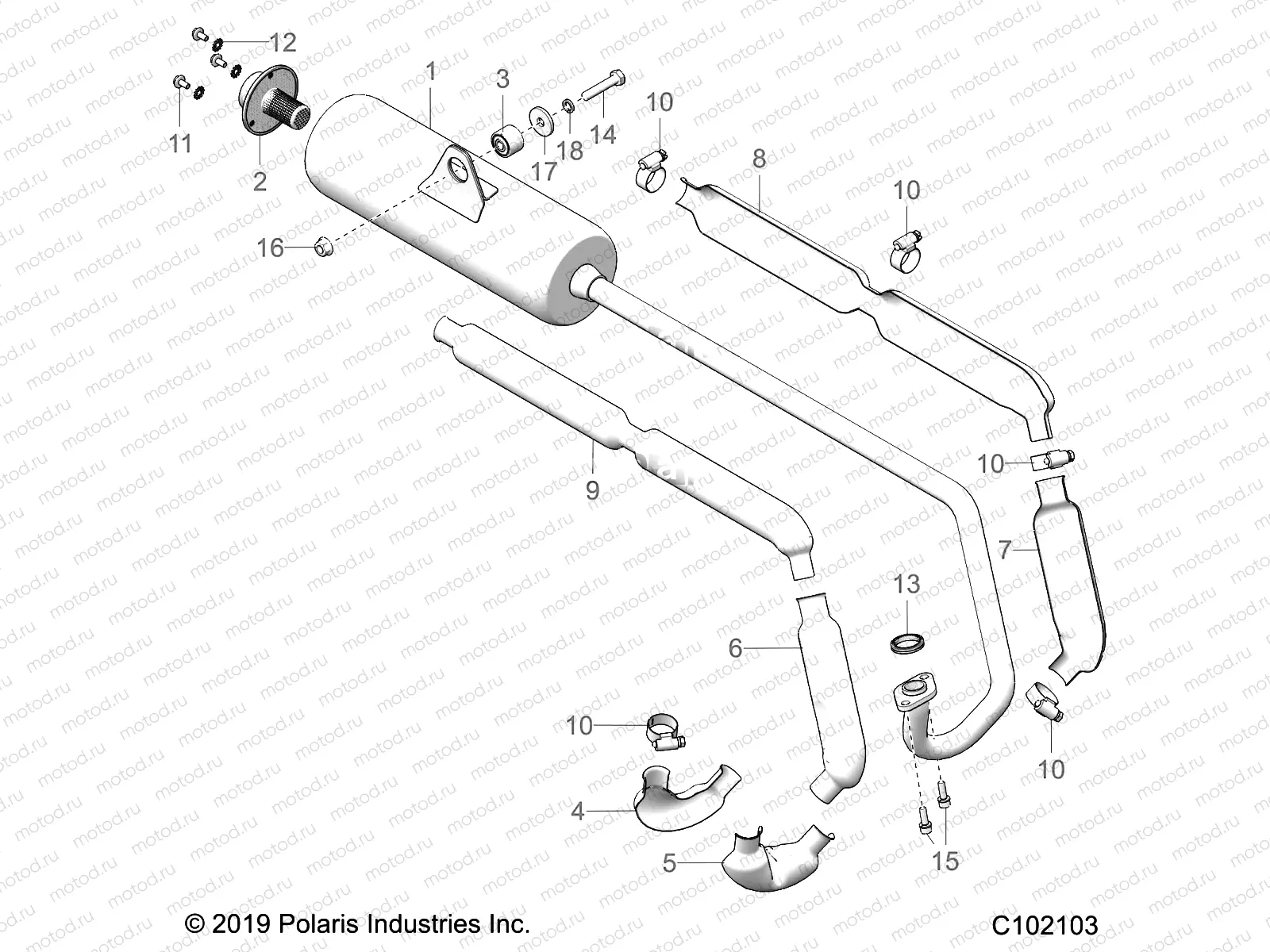 ENGINE | ENGINE, EXHAUST - A23HBE07B2 (C102103)