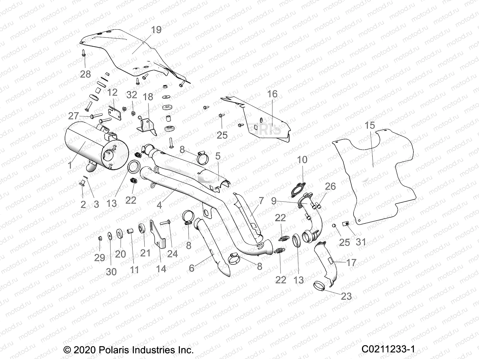 ENGINE | ENGINE, EXHAUST - A23SEA50B1/B3 (C0211233-1)