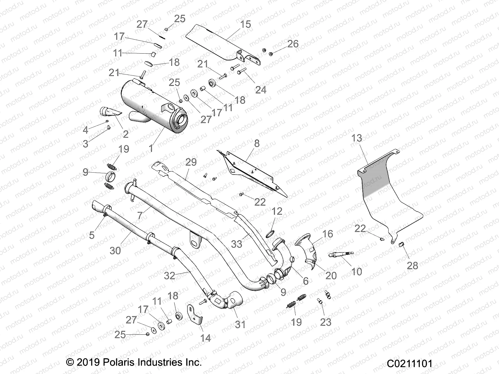 ENGINE | ENGINE, EXHAUST - A23SWE57F1/S57C1/C2 (C0211101)