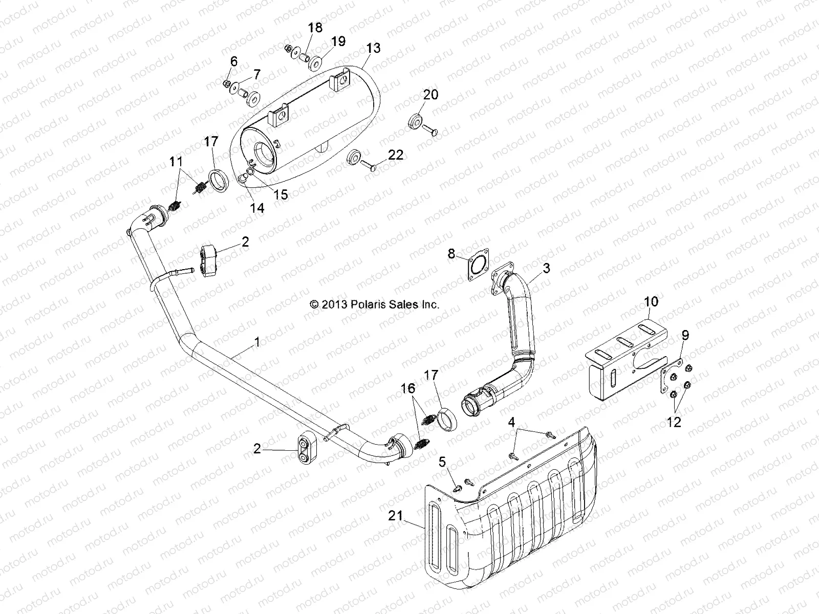 ENGINE | ENGINE, EXHAUST - D131D9JDJ/1L9JDJ/2M9JDJ (49BRUTUSEXHAUST13)