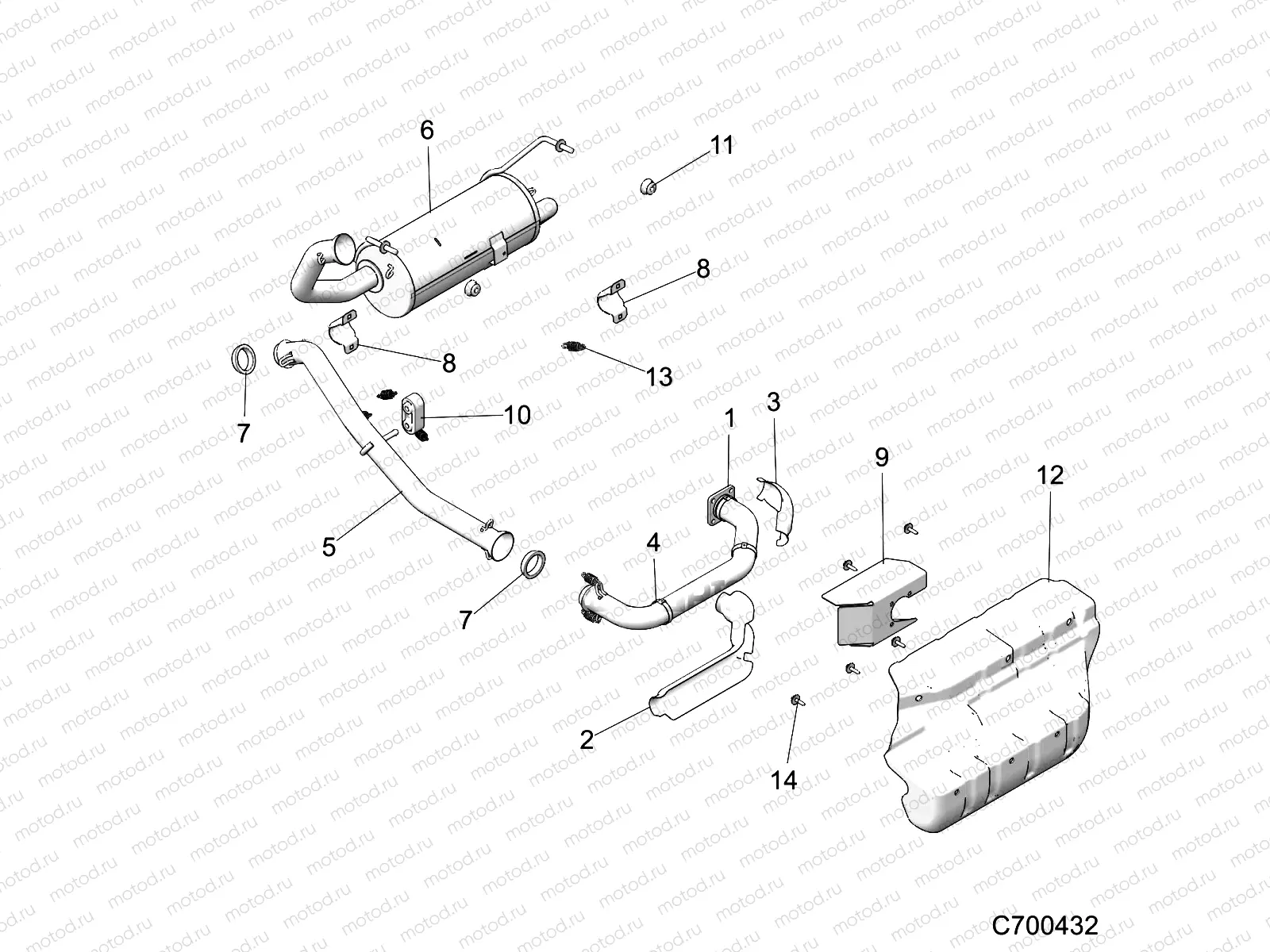 ENGINE | ENGINE, EXHAUST - D20BBPD4B4/APD4B4 (C700432)