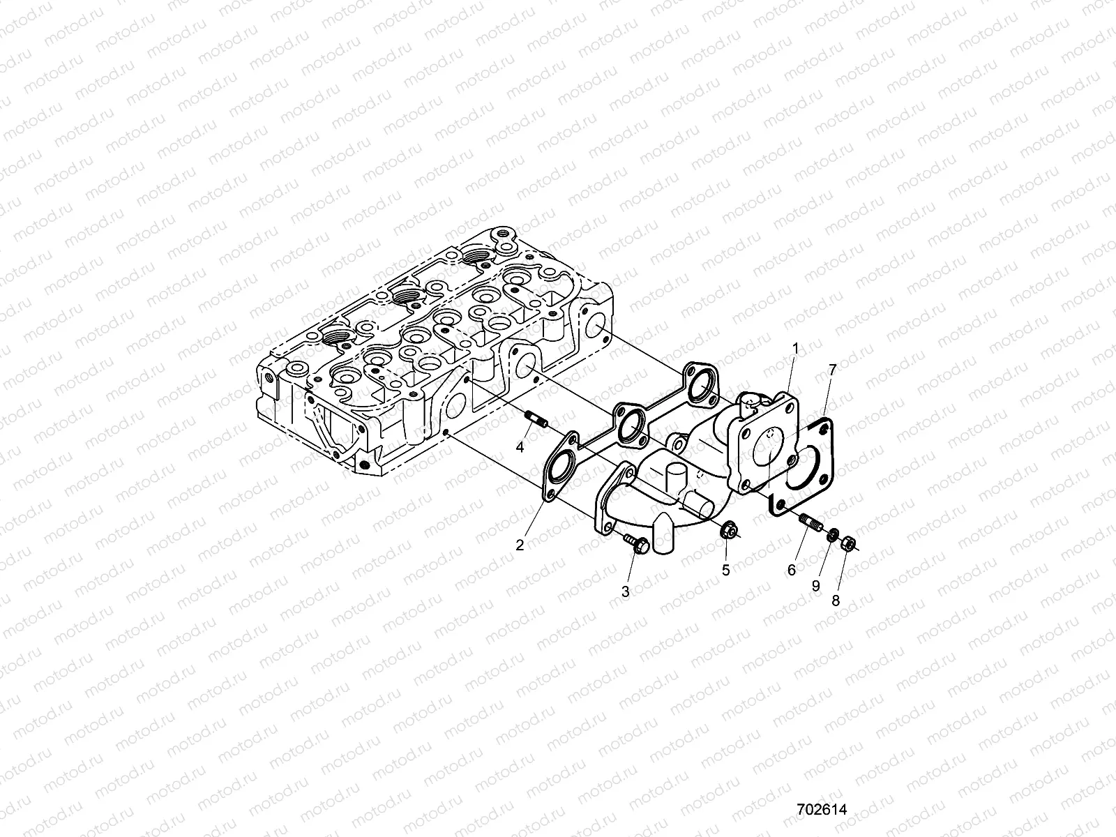 ENGINE | ENGINE, EXHAUST MANIFOLD - D22P4ED4B4/FD4B4 (702614)