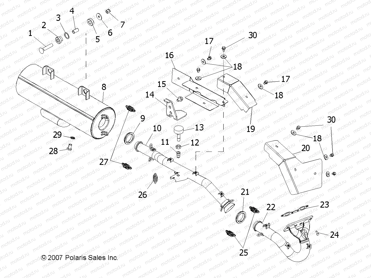 ENGINE | ENGINE, EXHAUST - R08RH68 ALL OPTIONS (49RGREXHAUST087004X4)