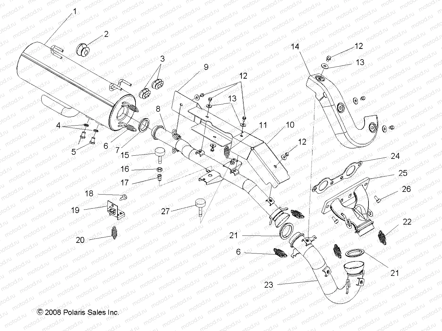 ENGINE | ENGINE, EXHAUST - R09HH68/HY68 ALL OPTIONS (49RGREXHAUST097004X4)
