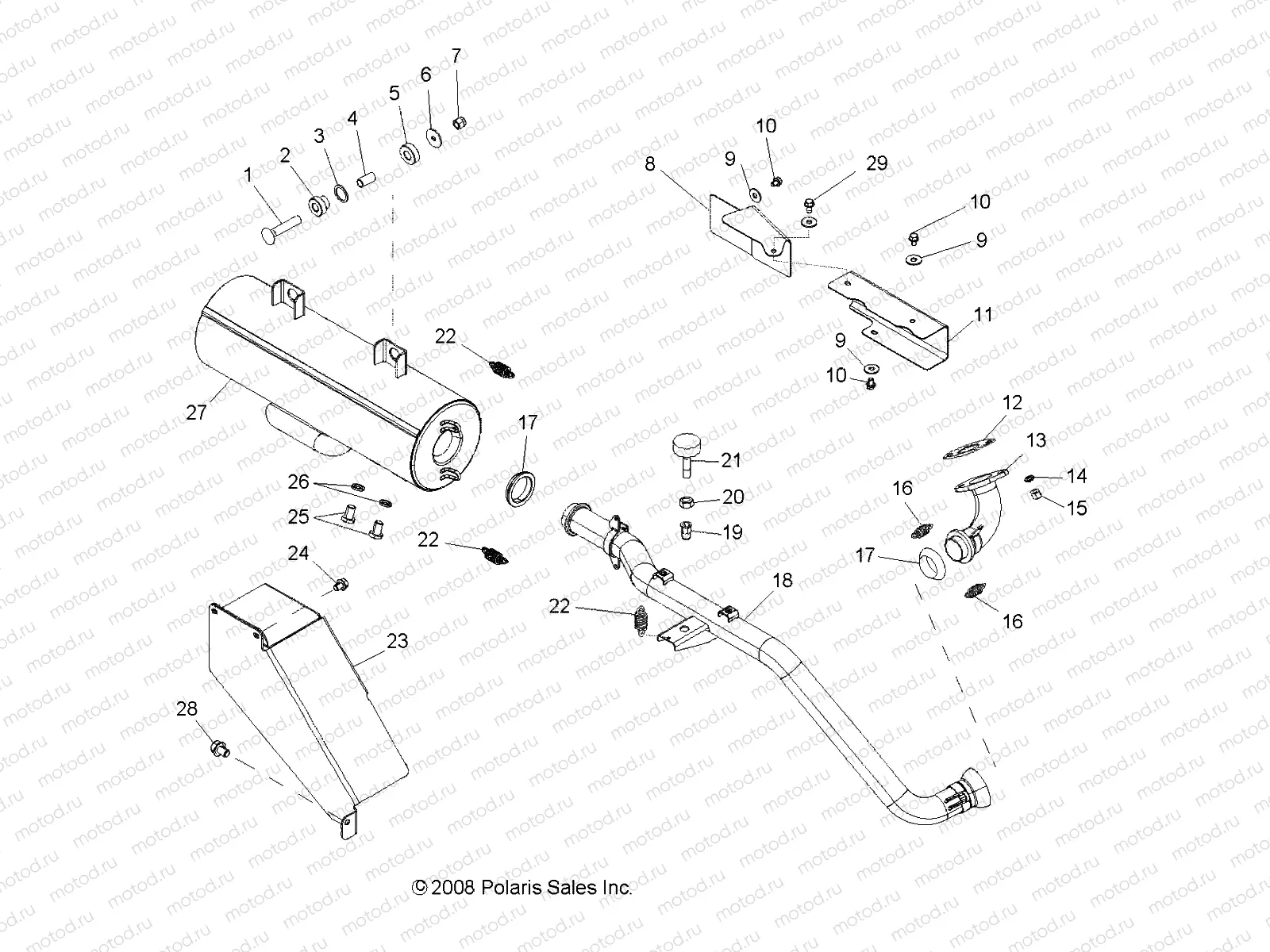 ENGINE | ENGINE, EXHAUST - R09RB50AF (49RGREXHAUST095002X4)