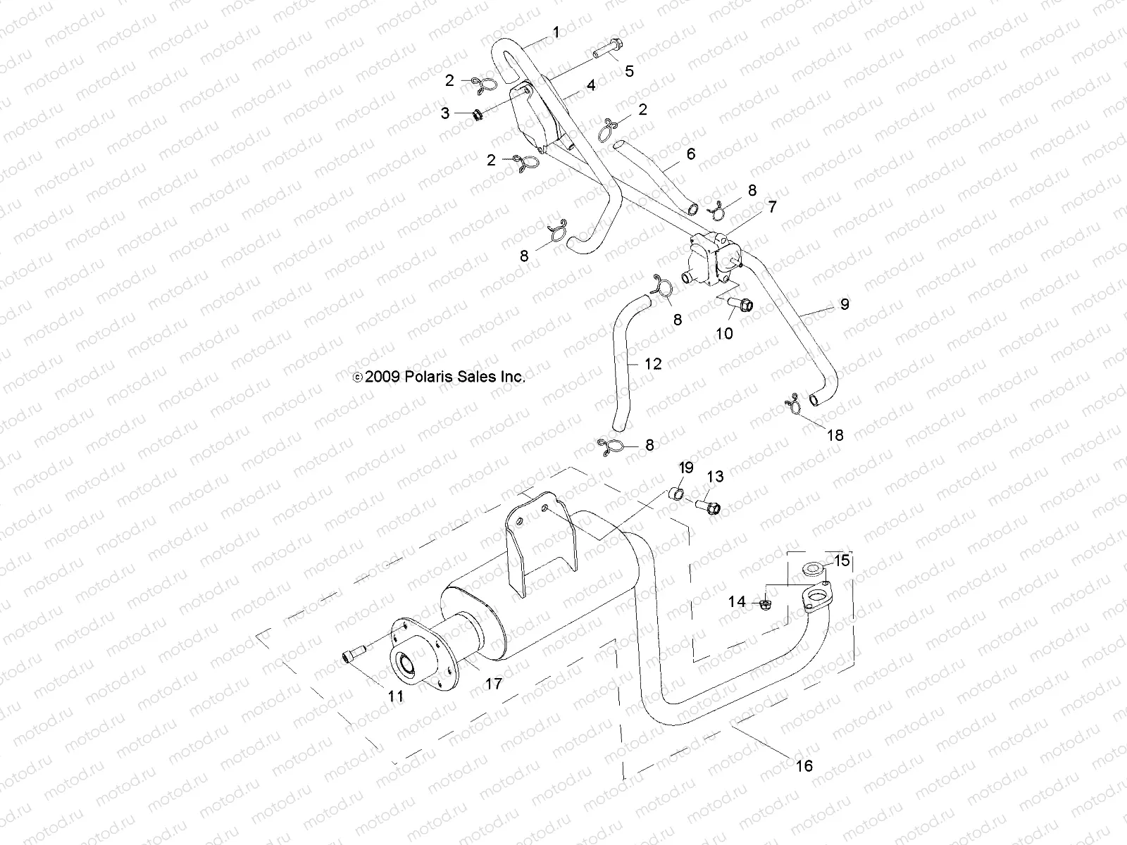 ENGINE | ENGINE, EXHAUST - R11VA17AA (49RGREXHAUST10RZR170)