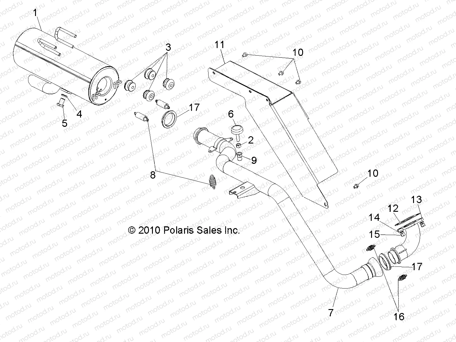 ENGINE | ENGINE, EXHAUST - R13RH50AG/AH/AM/AR (49RGREXHAUST10400)