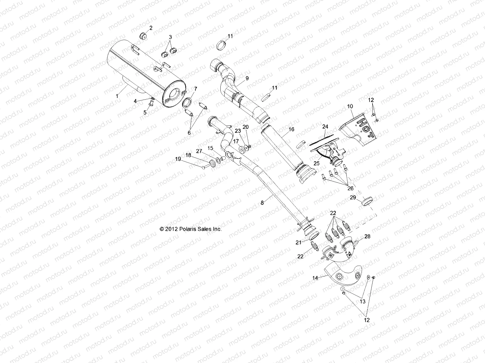 ENGINE | ENGINE, EXHAUST - R13RH76AG/AH/AN (49RGREXHAUST13800MID)