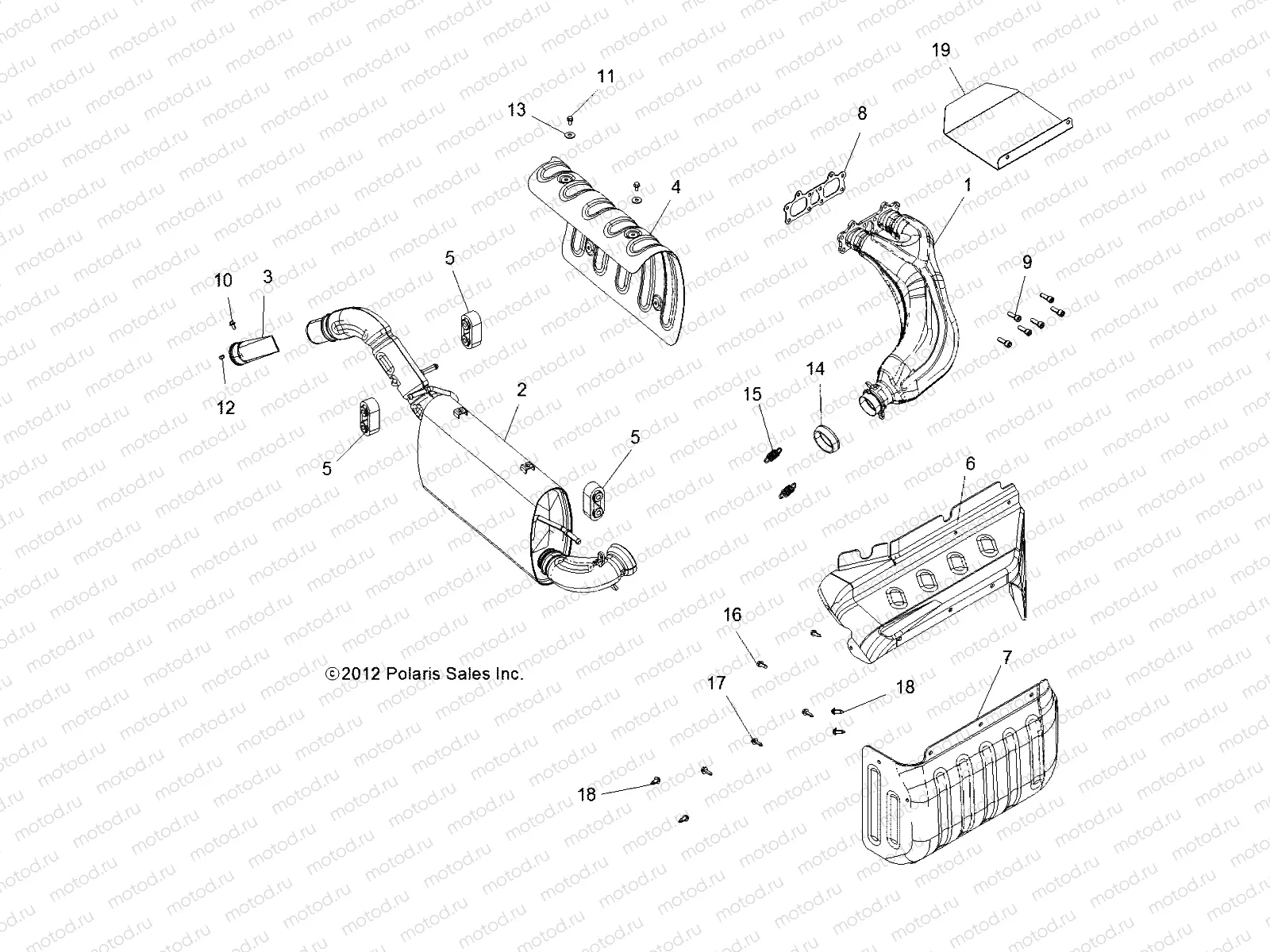 ENGINE | ENGINE, EXHAUST - R14WH88A/9EA ALL OPTIONS (49RGREXHAUST13900XP)