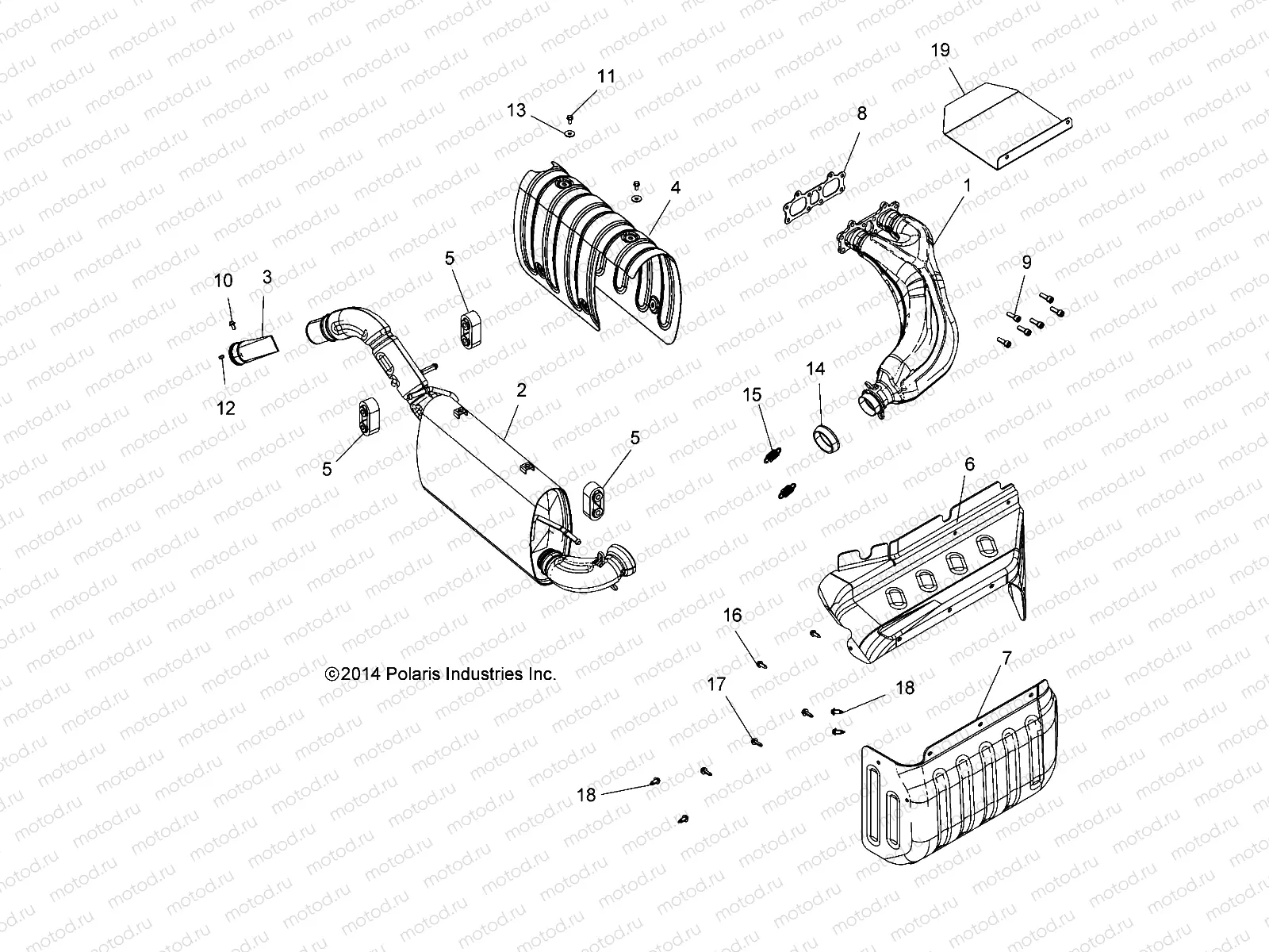 ENGINE | ENGINE, EXHAUST - R15RUA87/E87/YAA/ZAC ALL OPTIONS (49RGREXHAUST15CREW)