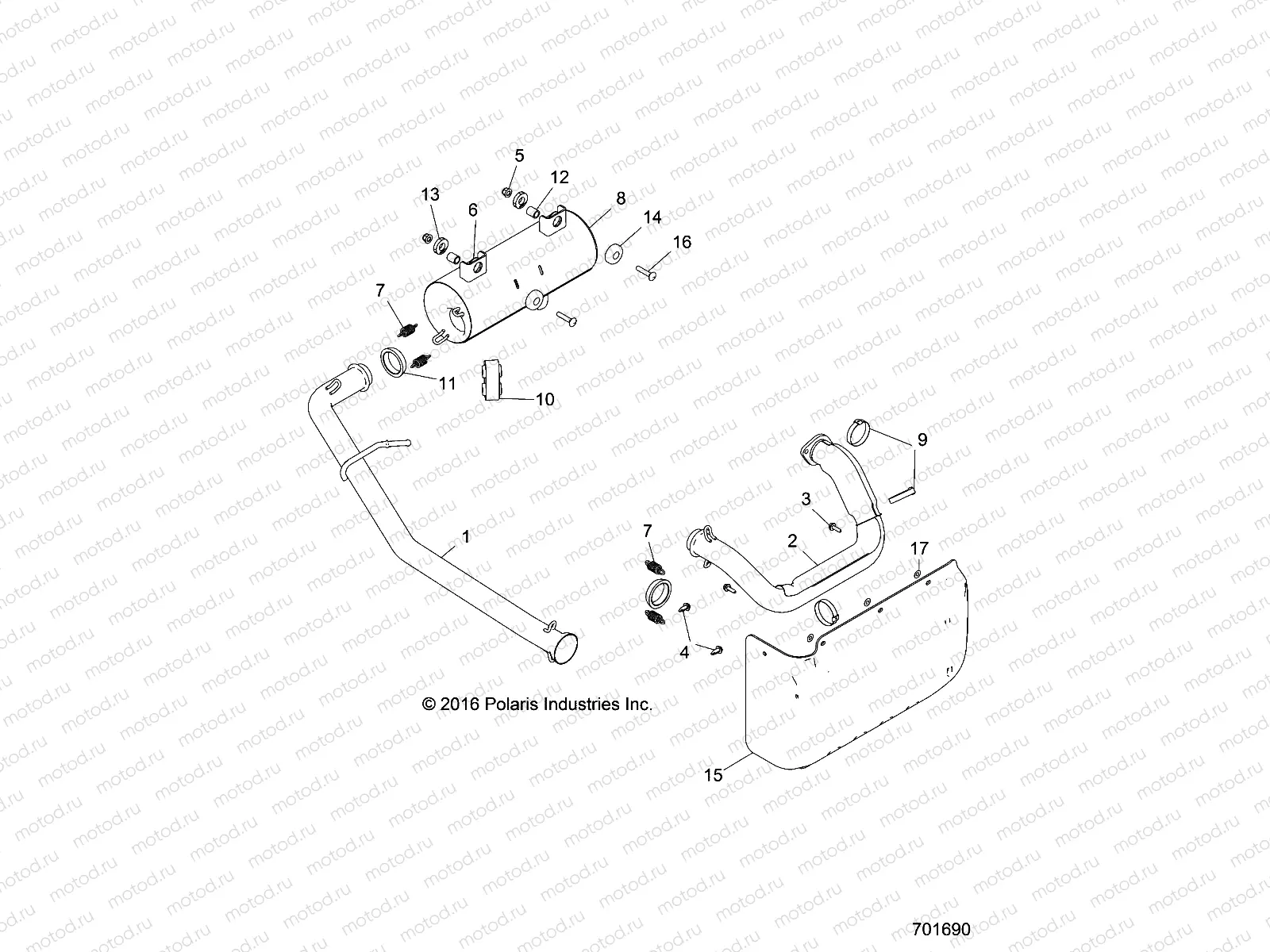 ENGINE | ENGINE, EXHAUST - R17B1PD1AA/2P (701690)