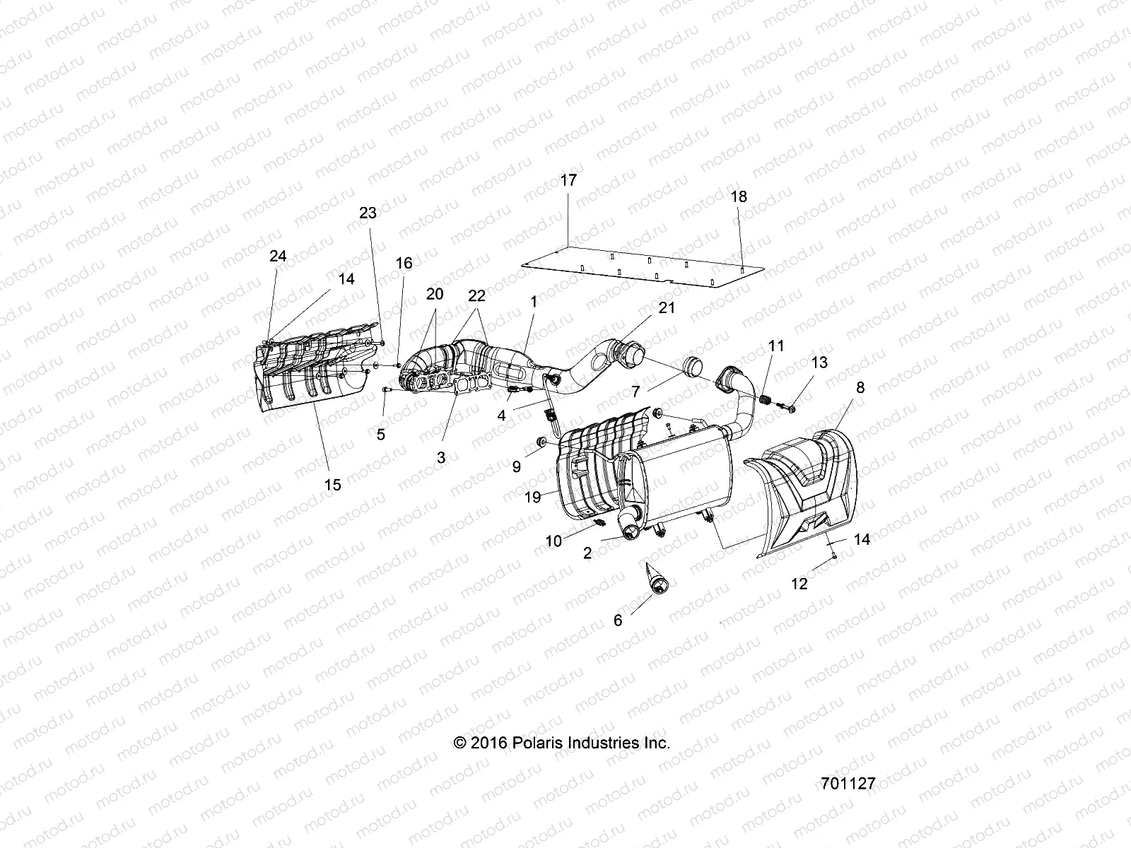 ENGINE | ENGINE, EXHAUST - R17RTU99AV/BV (701127)