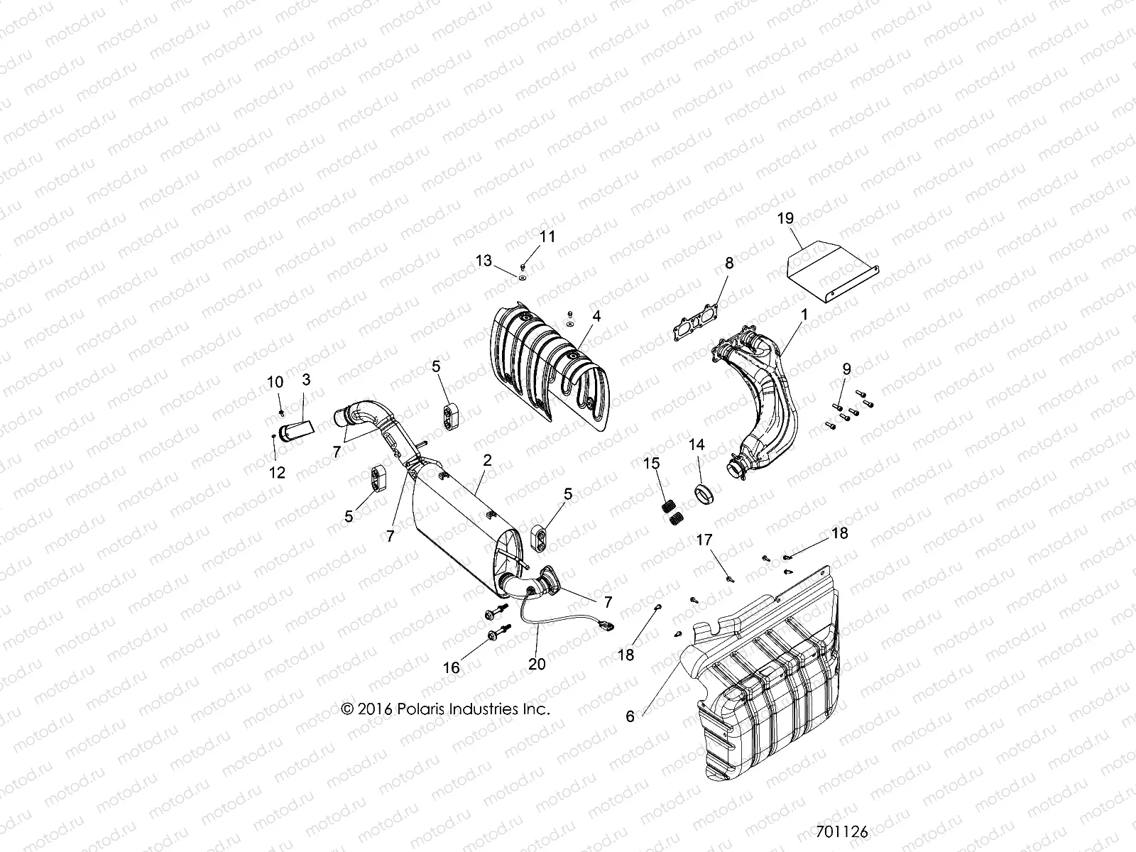 ENGINE | ENGINE, EXHAUST - R17RV_99 ALL OPTIONS  (701126)