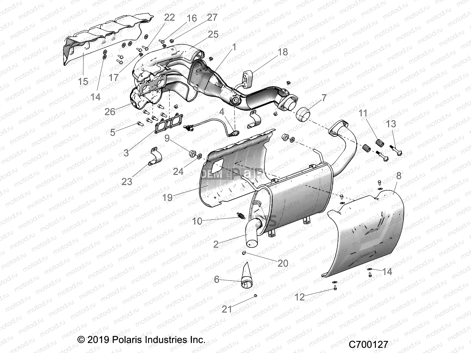 ENGINE | ENGINE, EXHAUST - R18RRU99AS/BS (C700127)