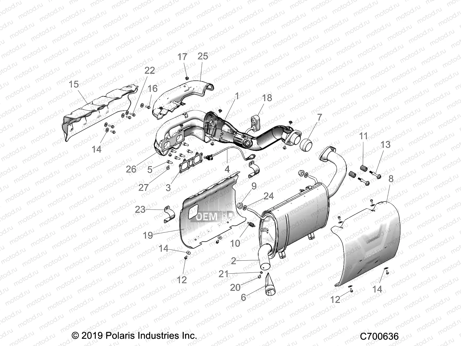 ENGINE | ENGINE, EXHAUST - R20RRU99A9/AA/AF/AP/AX/B9/BA/BF/BP/BX (C700636)