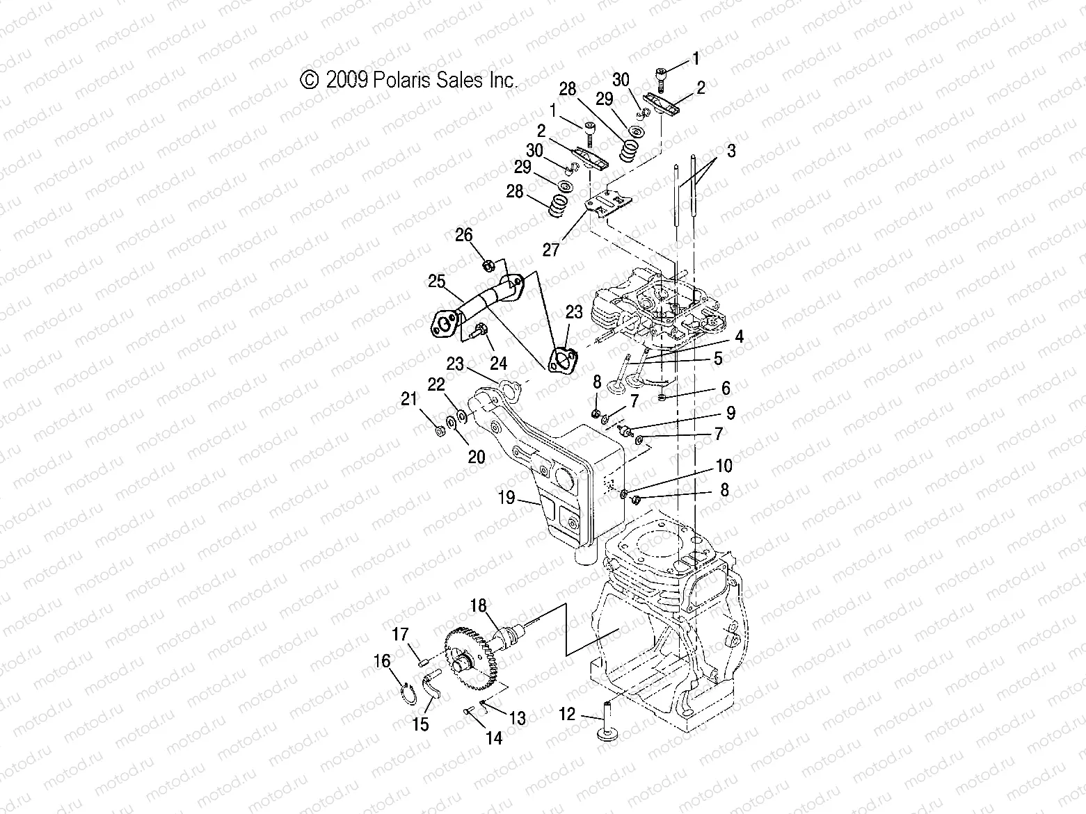 ENGINE | ENGINE, EXHAUST - S21WAA1ASA/1AEA (49SNOWEXHAUST10120)