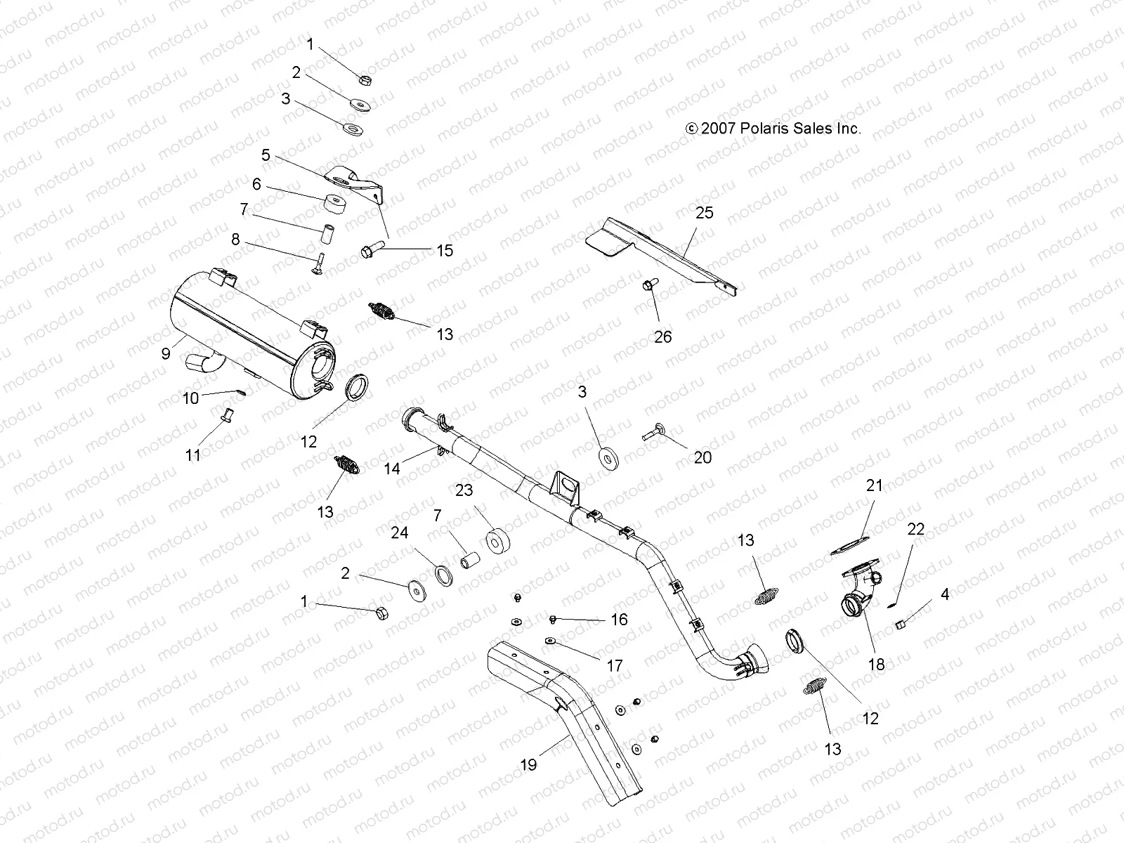 ENGINE | ENGINE, EXHAUST SYSTEM - A09TN50EA (49ATVEXHAUST08X2500QUAD)