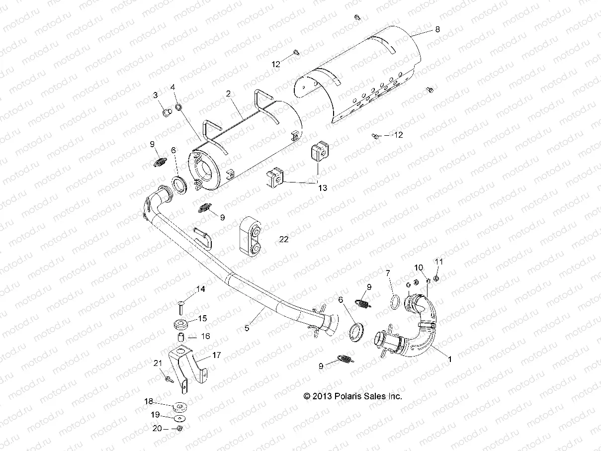 ENGINE | ENGINE, EXHAUST SYSTEM - A14BH33FJ (49ATVEXHAUST14325)