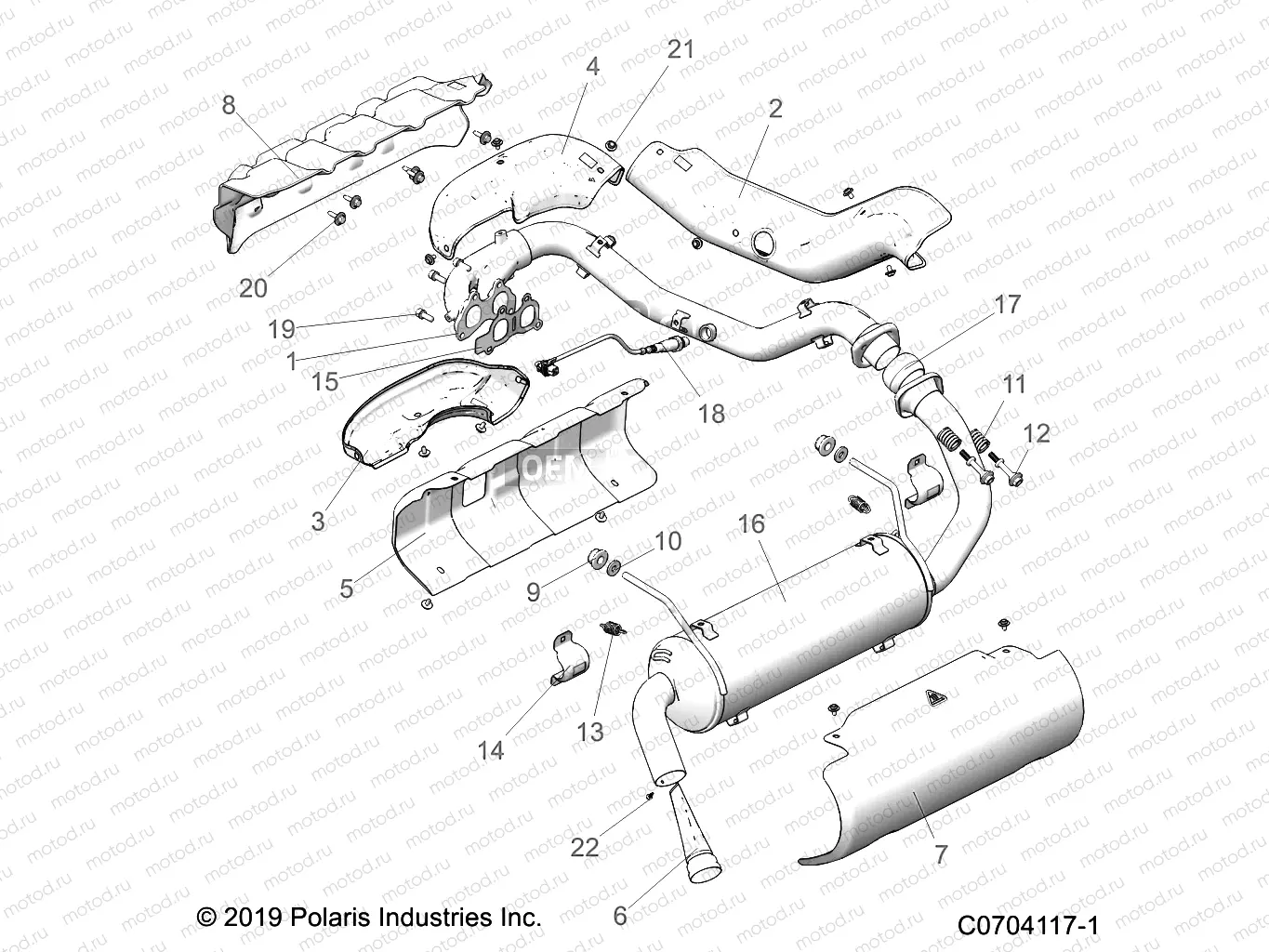 ENGINE | ENGINE, EXHAUST SYSTEM - D21BBP99A4/B4/FP99A4 (C0704117-1)
