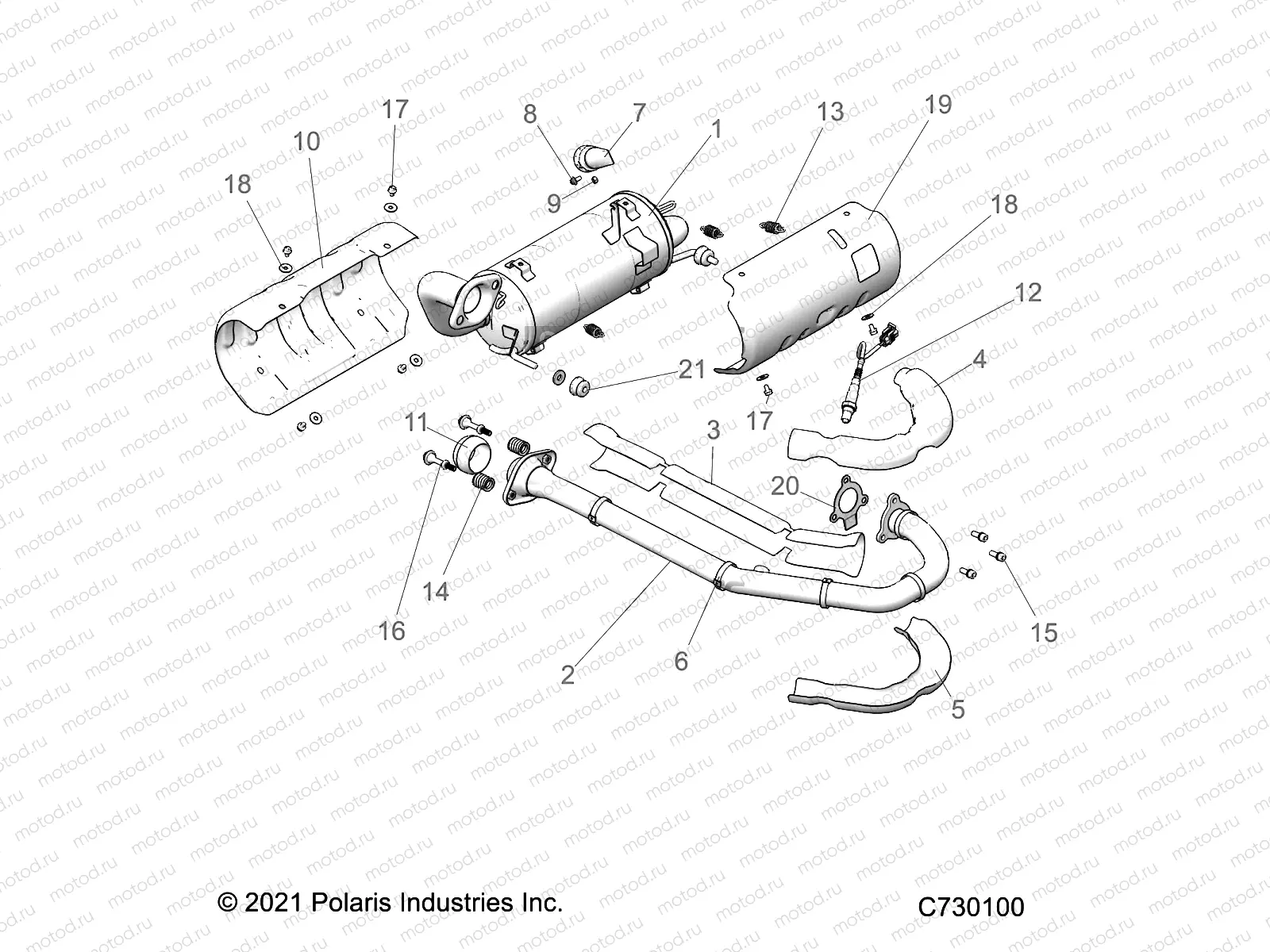 ENGINE | ENGINE, EXHAUST SYSTEM - D22M2G57B4 (C730100)