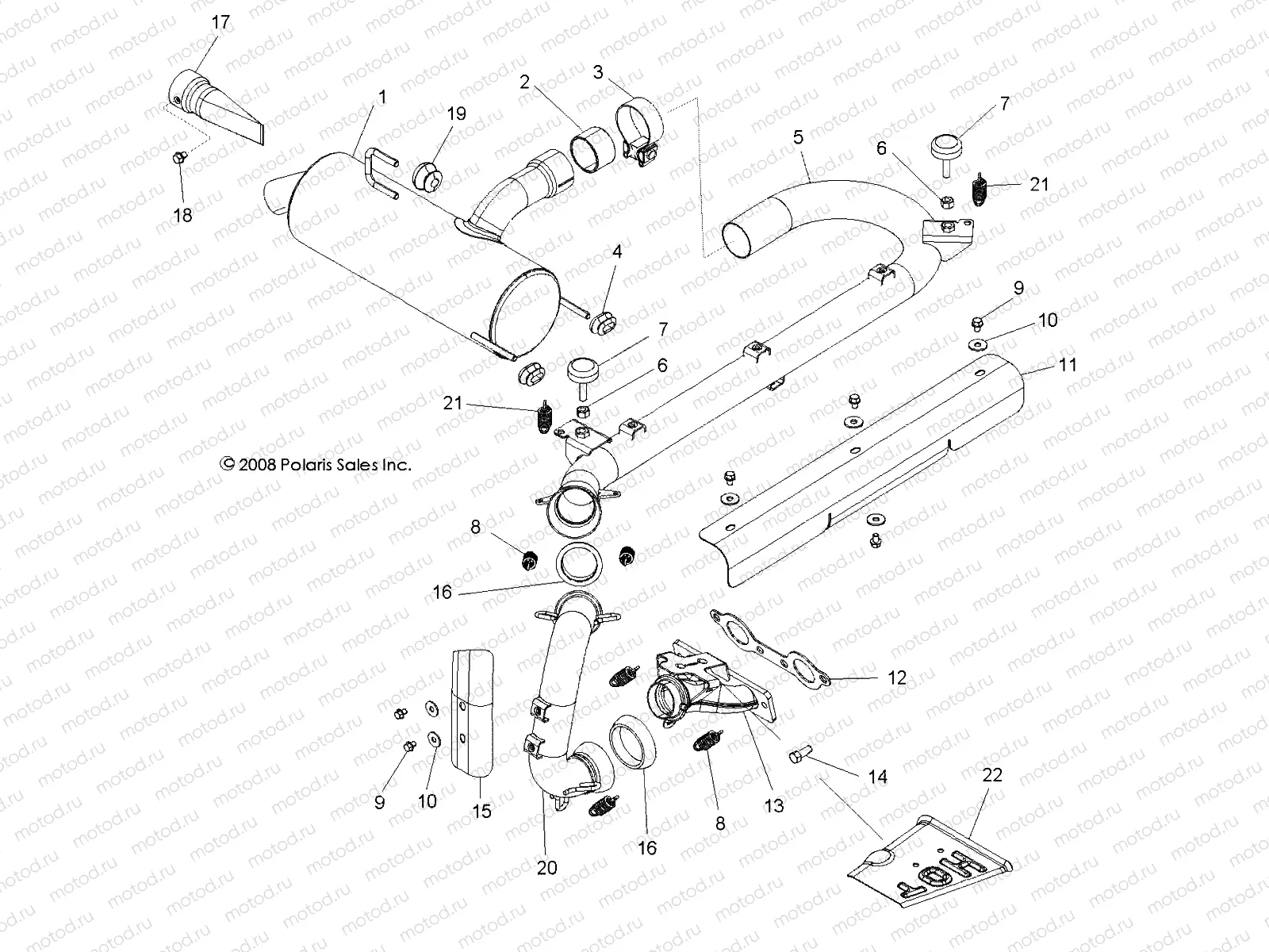 ENGINE | ENGINE, EXHAUST SYSTEM - R09VH76 ALL OPTIONS (49RGREXHAUST09RZR)