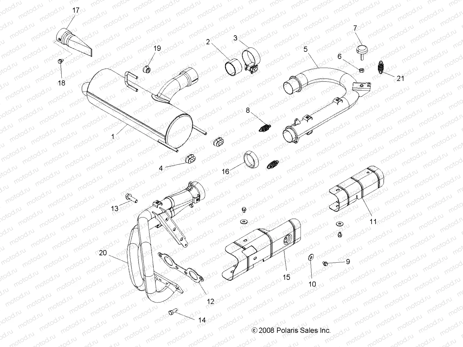 ENGINE | ENGINE, EXHAUST SYSTEM - R09VH76FX (49RGREXHAUST09RZRS)