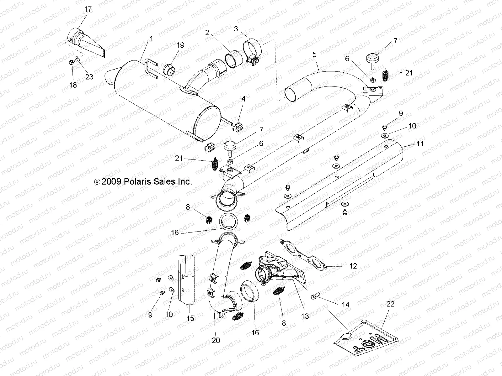 ENGINE | ENGINE, EXHAUST SYSTEM - R10VH76 ALL OPTIONS/VY76AZ (49RGREXHAUST10RZR)