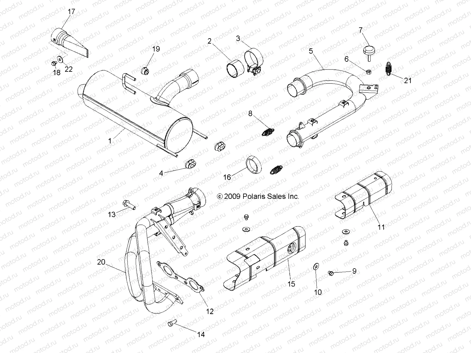 ENGINE | ENGINE, EXHAUST SYSTEM - R10VH76FX (49RGREXHAUST10RZRS4)