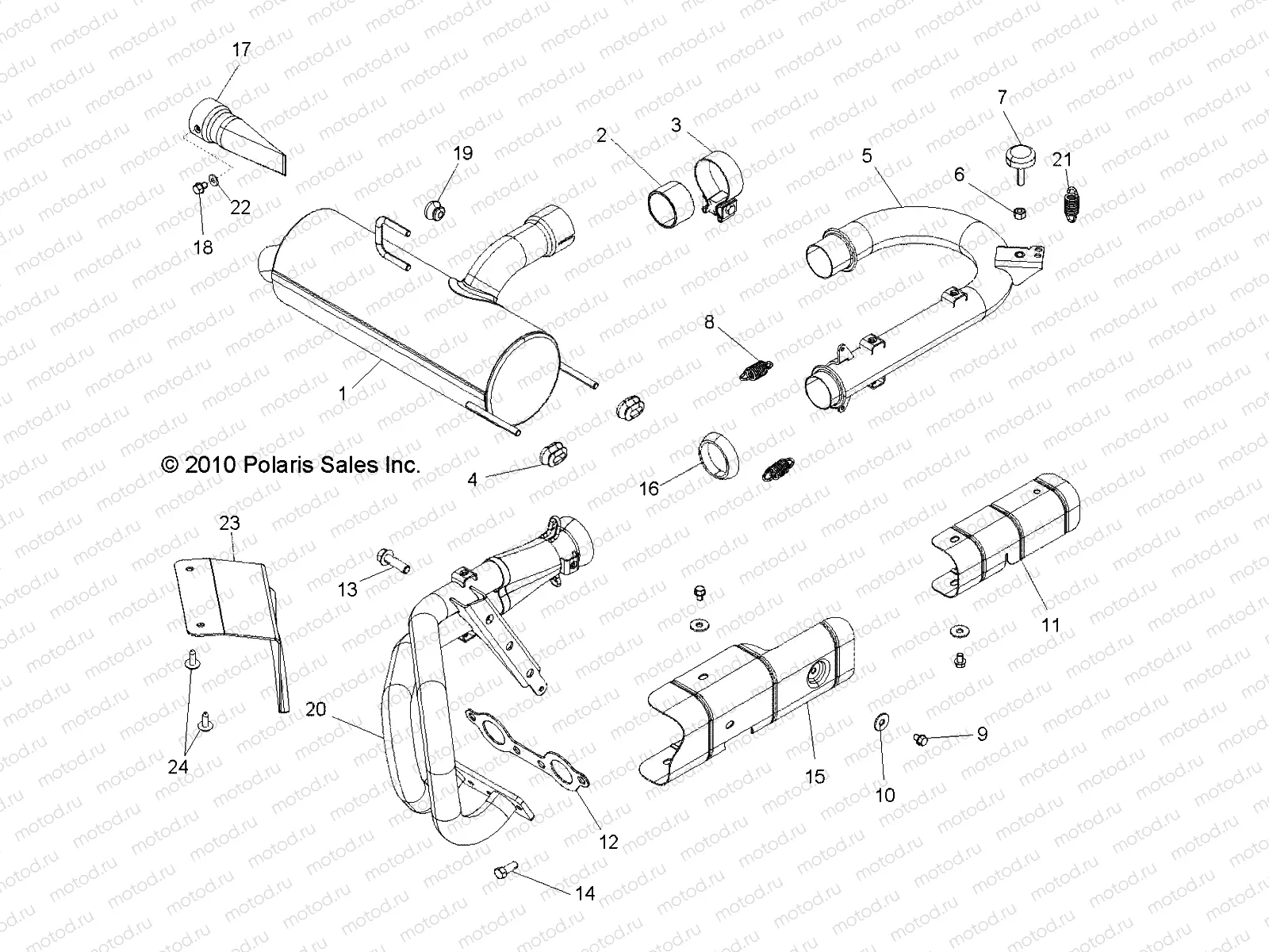 ENGINE | ENGINE, EXHAUST SYSTEM - R11VH76/VY76 ALL OPTIONS (49RGREXHAUST11RZR)