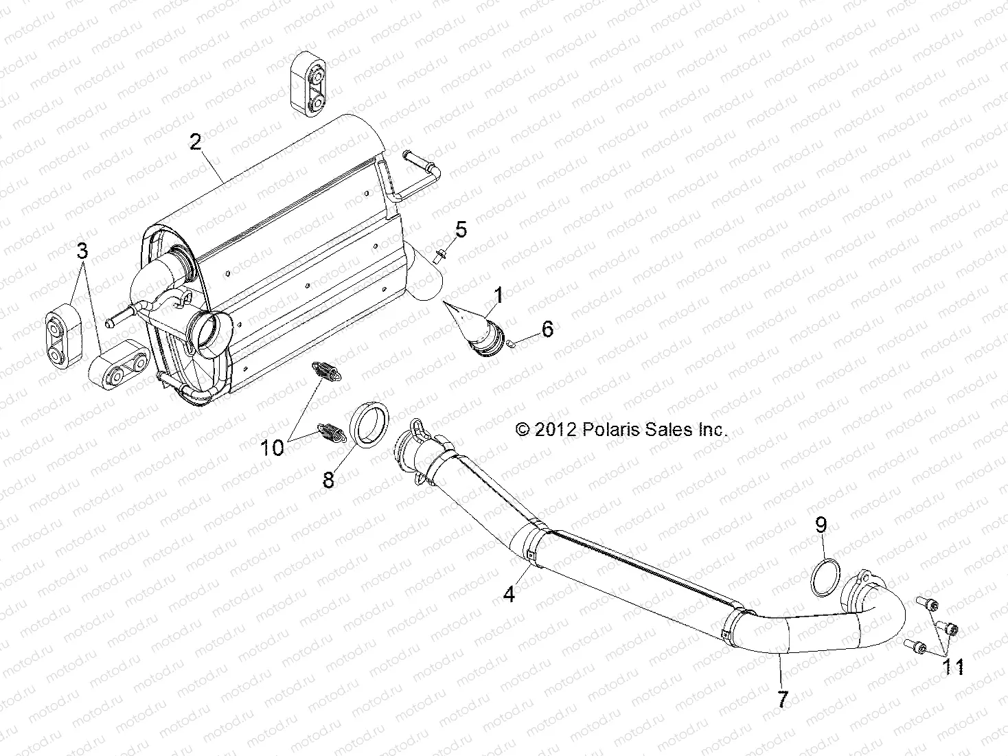 ENGINE | ENGINE, EXHAUST SYSTEM - R13VH57FX (49RGREXHAUST13RZR570I)