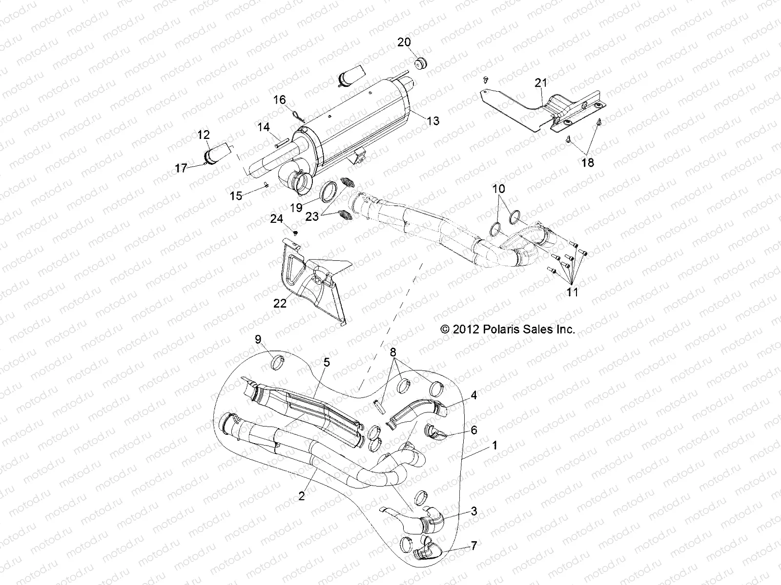 ENGINE | ENGINE, EXHAUST SYSTEM - R13XT9EAL (49RGREXHAUST13JAGX)