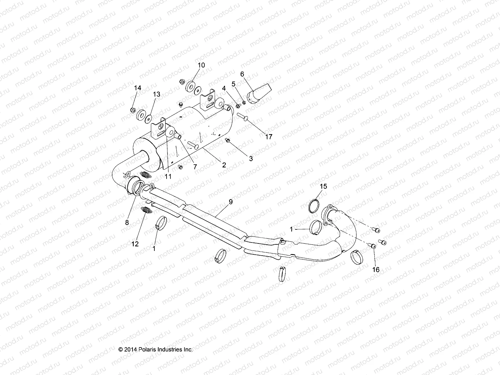 ENGINE | ENGINE, EXHAUST SYSTEM - R17RDA57A1/B1 (49RGREXHAUST15570)