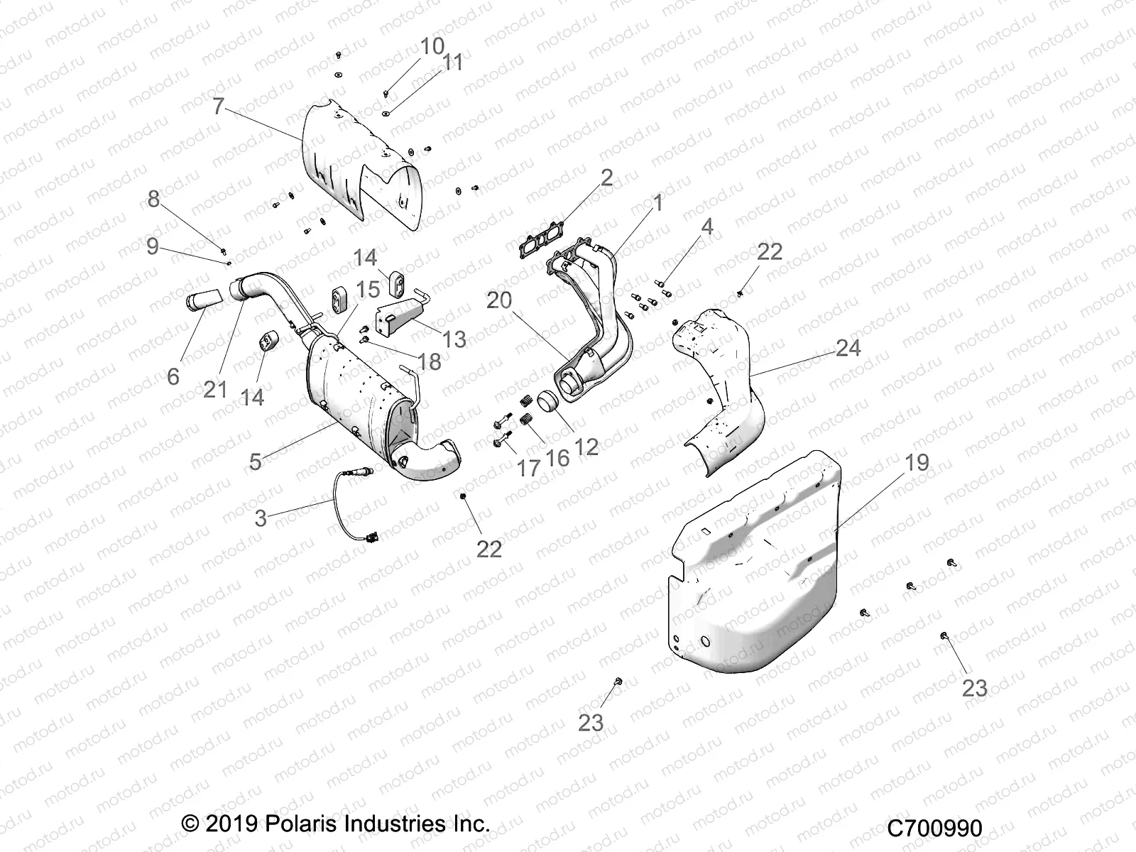 ENGINE | ENGINE, EXHAUST SYSTEM - R21RRS99C9/CK/CP/F9/FP/PCW (C700990)