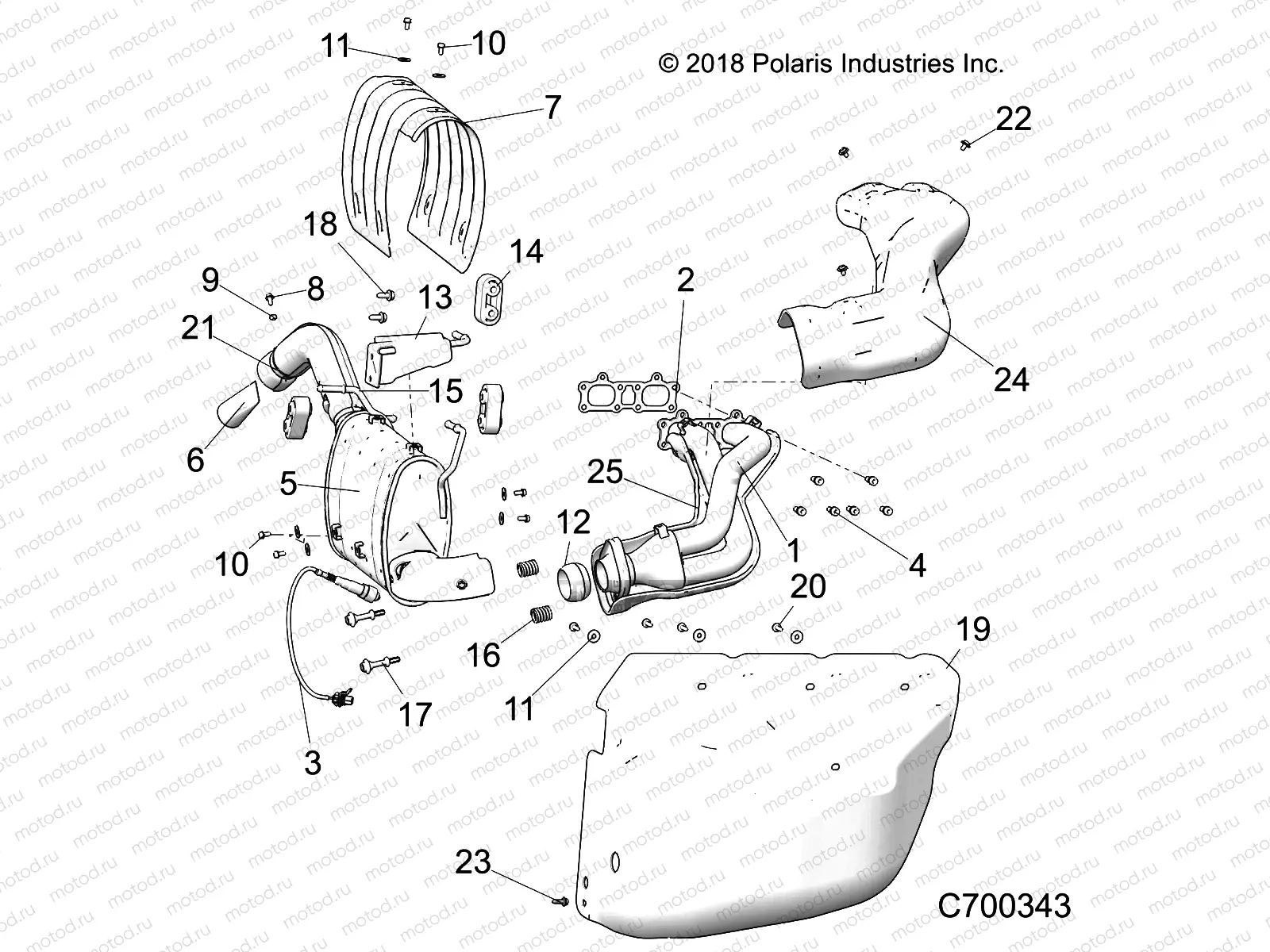 ENGINE | ENGINE, EXHAUST SYSTEM - R21RSE99NP (C700343)