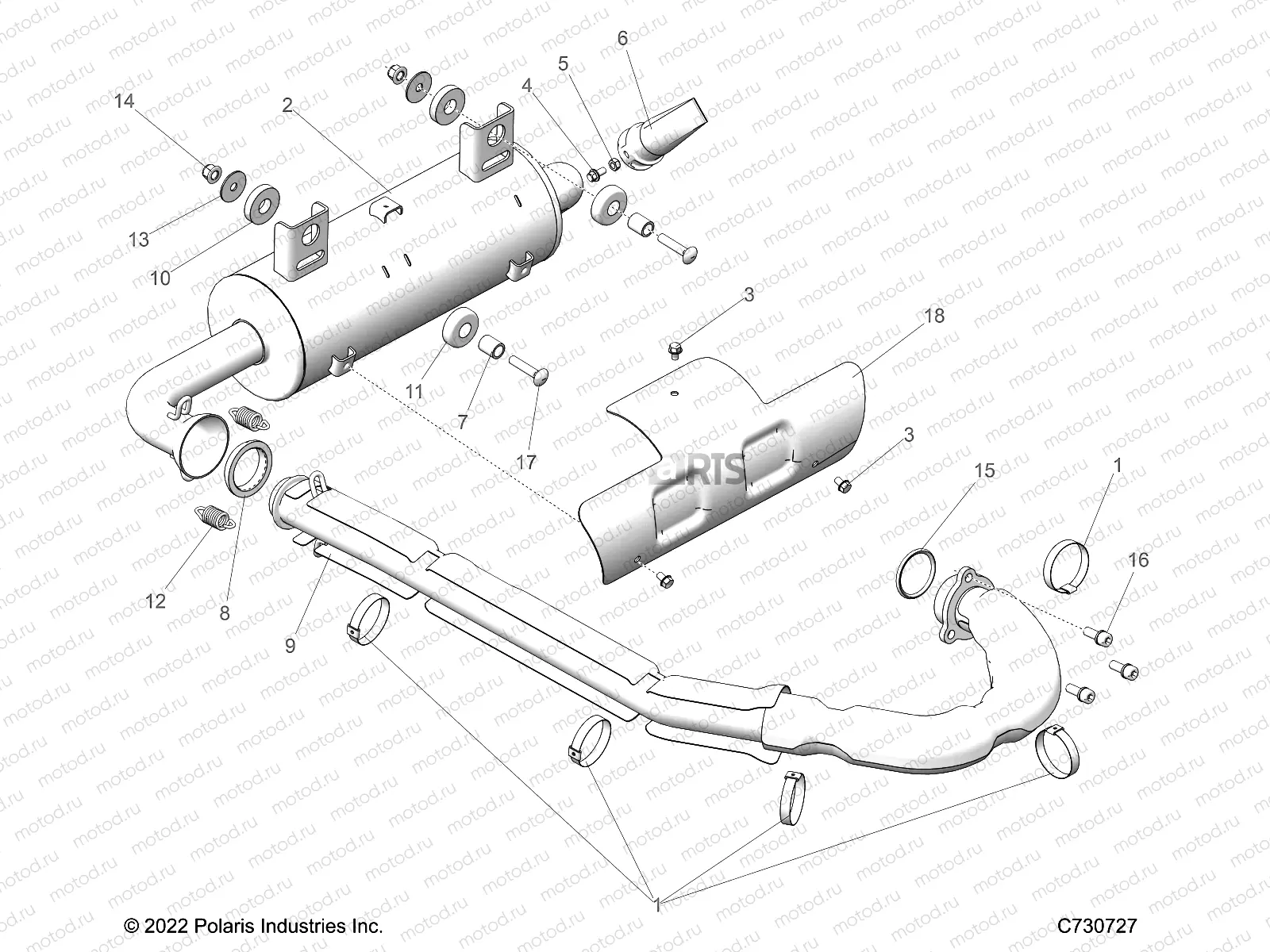 ENGINE | ENGINE, EXHAUST SYSTEM - R23CCA57A1/A7 (C730727)