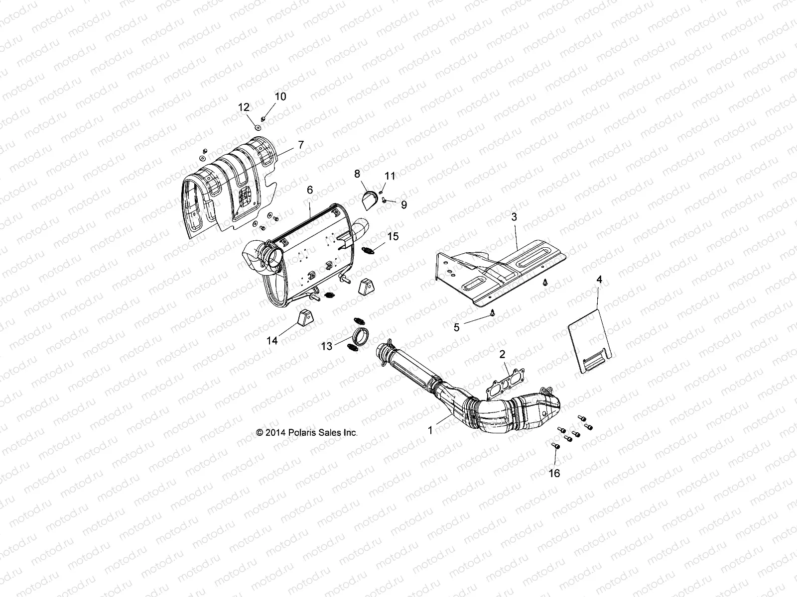 ENGINE | ENGINE, EXHAUST SYSTEM - Z15VA87 ALL OPTIONS (49RGREXHAUST15RZR900)