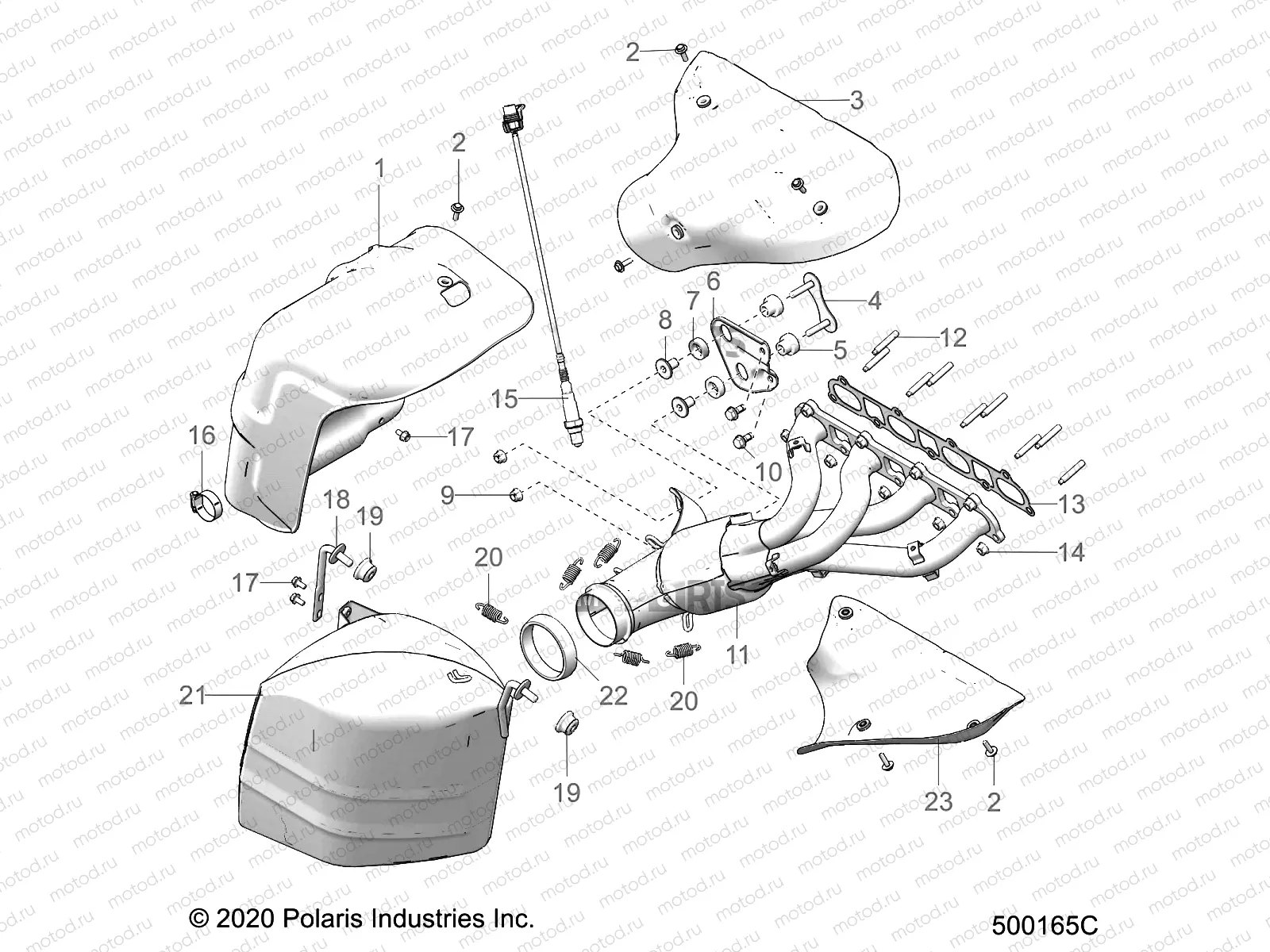 ENGINE | ENGINE, EXHAUST - T21AAPHD/RHB/SHD/THD ALL OPTIONS (500165C)